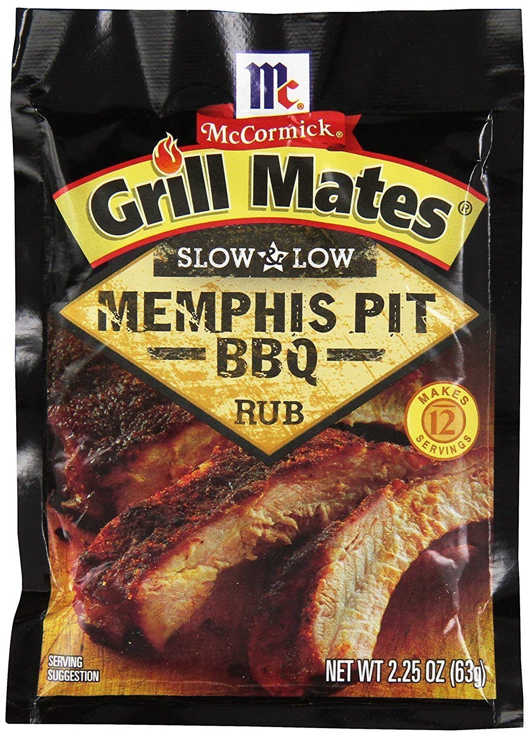 Grill Mates Slow & Low Memphis Pit BBQ Rub Seasoning - 2.25 oz (2-Pack) - Perfect for Ribs, Pulled Pork & Smoked Meats - Authentic Southern Flavor