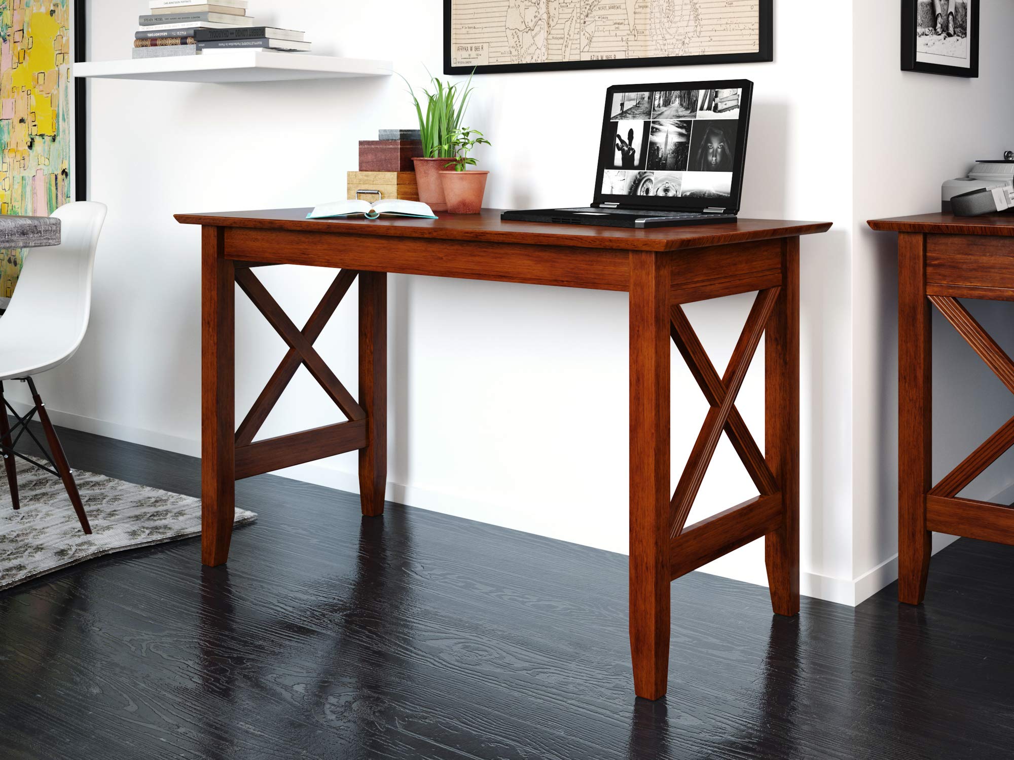 Solid Wood Multi-Purpose Desk - Sturdy Writing Desk, Craft Table & Computer Workstation for Home Office, Study & Craft Room (Brown)
