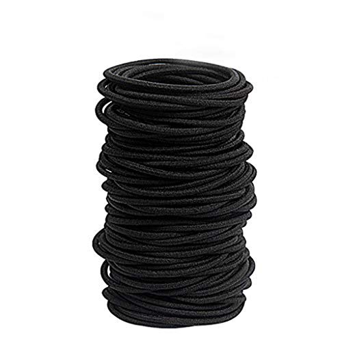 Elastic Hair Ties for Men - 120pcs Black Curly Headbands for Thick Hair, No Metal Workout Hair Bands - Perfect for Gym, Running & Sports