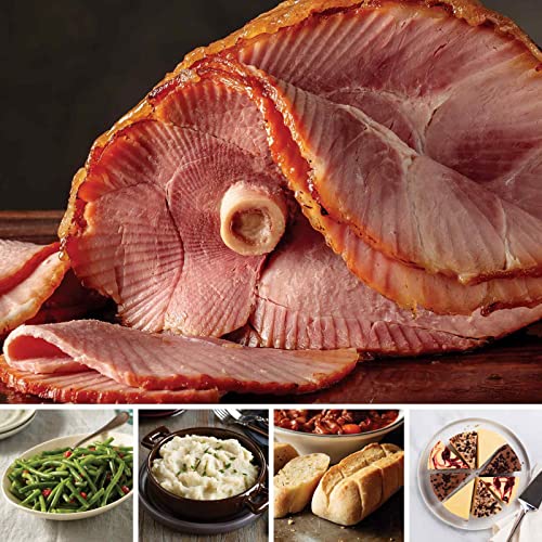 Omaha Steaks Spiral-Sliced Ham Feast Kit - Fully Cooked Spiral Ham with Roasted Garlic Mashed Potatoes, Buttered Green Beans, Garlic Baguettes & Gourmet Cheesecake Sampler | Holiday Dinner, Family Gathering, Christmas Feast, Easter Meal & Special Occasion Gift Box