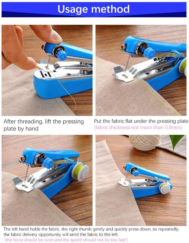 Portable Mini Handheld Sewing Machine - Manual Stitch Tool for DIY Crafts, Clothes Repair, Quilting & Travel - Compact Home Sewing Kit for Beginners & Professionals