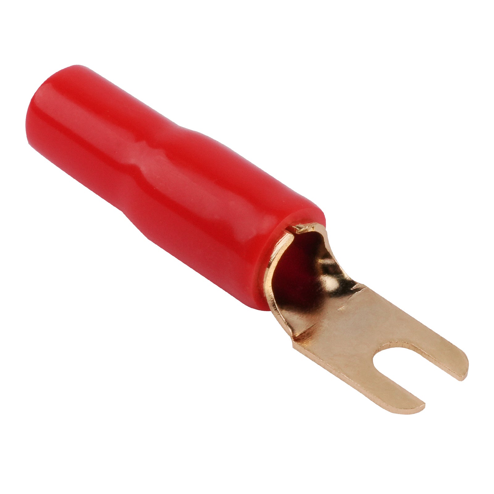 8GA Spade Terminal Red (PTSX 8RED) - High-Quality Electrical Connector for Automotive, Marine, and DIY Projects - Perfect for Battery, Speaker, and Power Wiring Connections