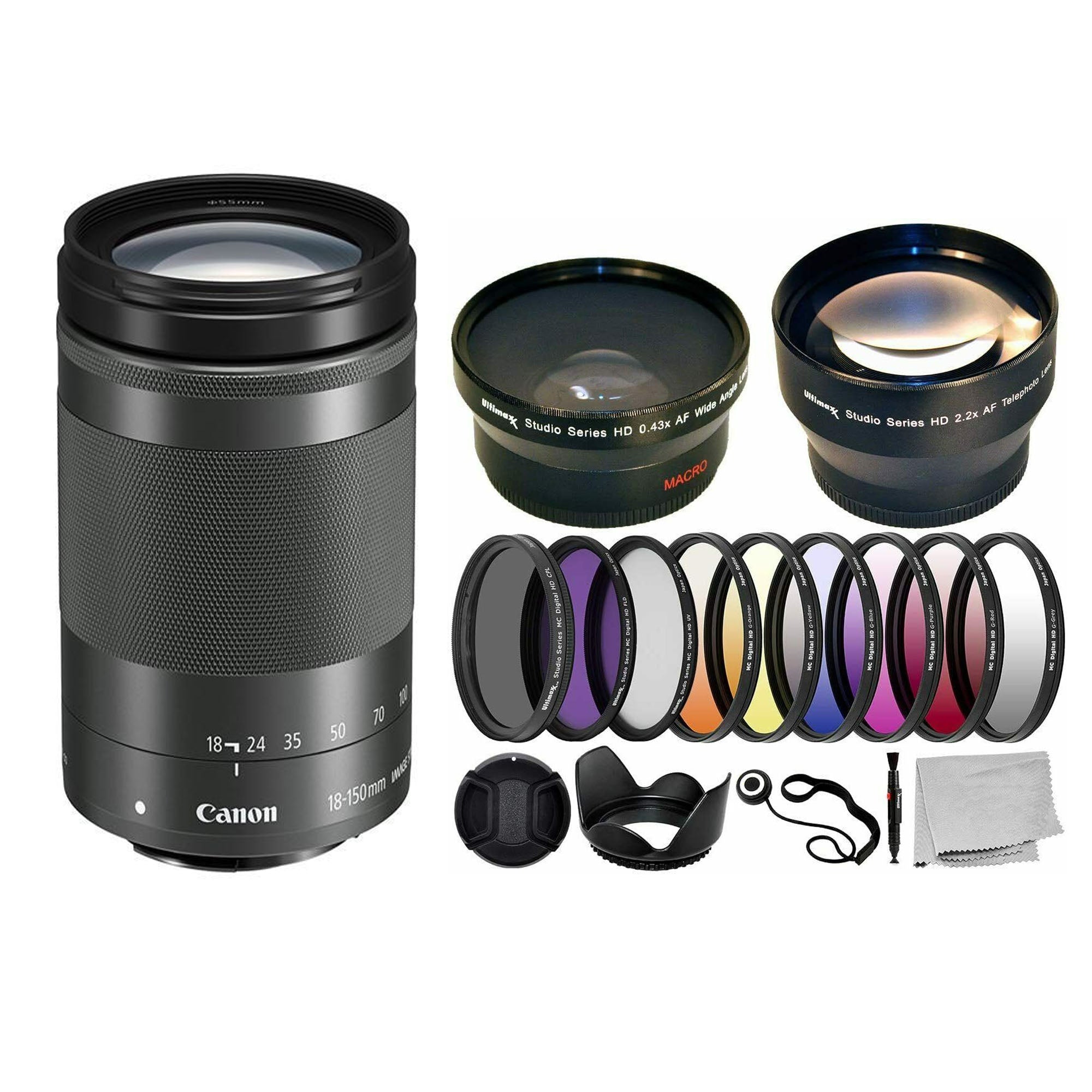 Canon EF-M 18-150mm f/3.5-6.3 IS STM Lens with Complete Filter Kit - Perfect for Travel, Portrait & Landscape Photography