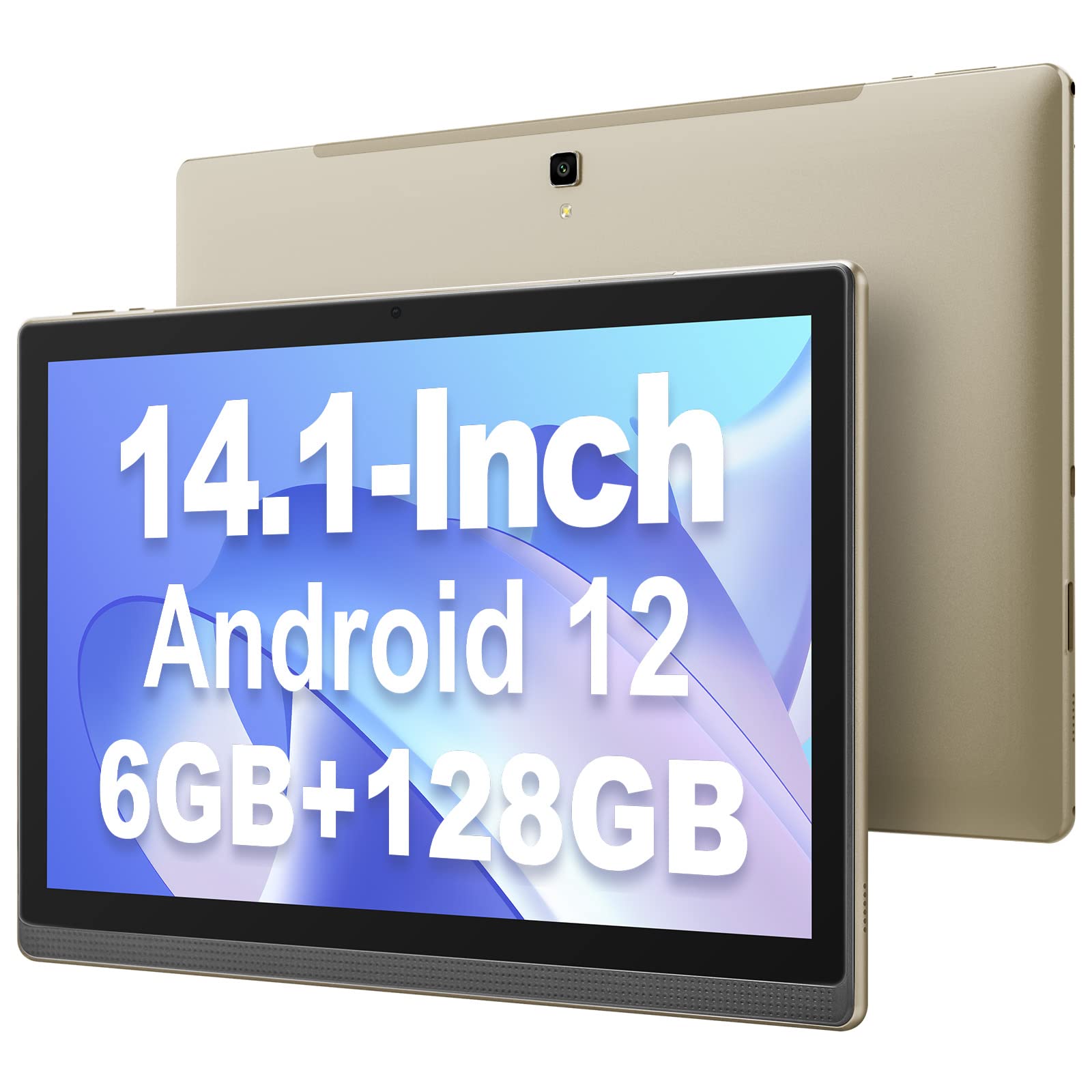 MESWAO 14.1 Inch Android Tablet with 1920x1080 IPS HD Display, Bluetooth 4.1, GPS, 10000mAh Battery - Perfect for Streaming, Gaming & Work | Large Screen WiFi Tablet PC for Home & Travel Use