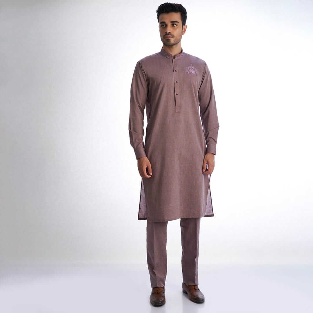 AI Eid Mauve Dress - Elegant & Stylish Women's Party Wear for Eid Celebrations, Weddings & Special Occasions