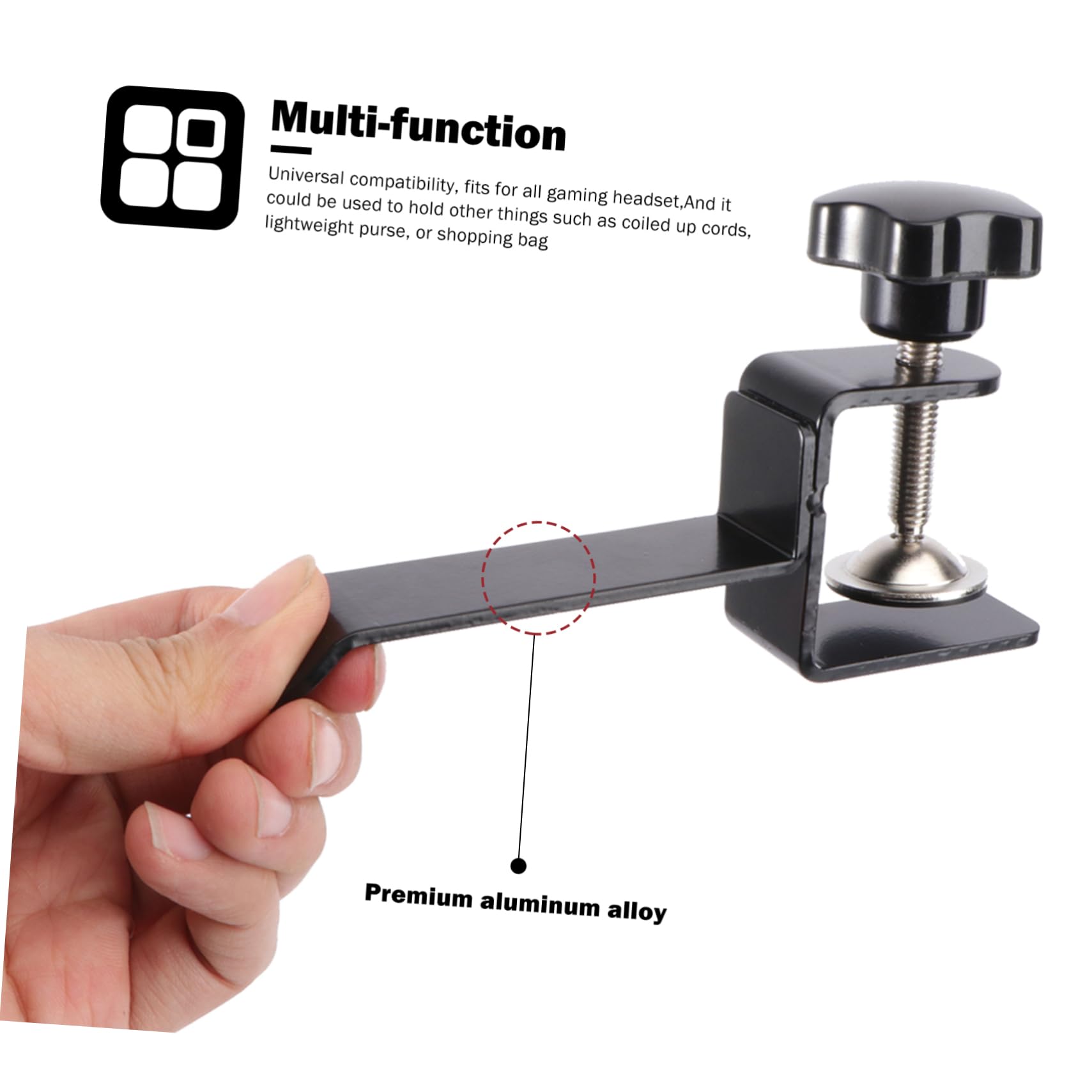 OSALADI Modern Desk Headphone Stand - Durable Aluminum Alloy Headset Holder with Universal Fit | Perfect for Office, Gaming Setup & Home Workspace Organization