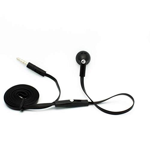 **Mono Wired Headset Single Earbud - 3.5mm Flat Black Earphone Compatible with Motorola Moto G Stylus 5G | Perfect for Calls, Gaming & Work**
