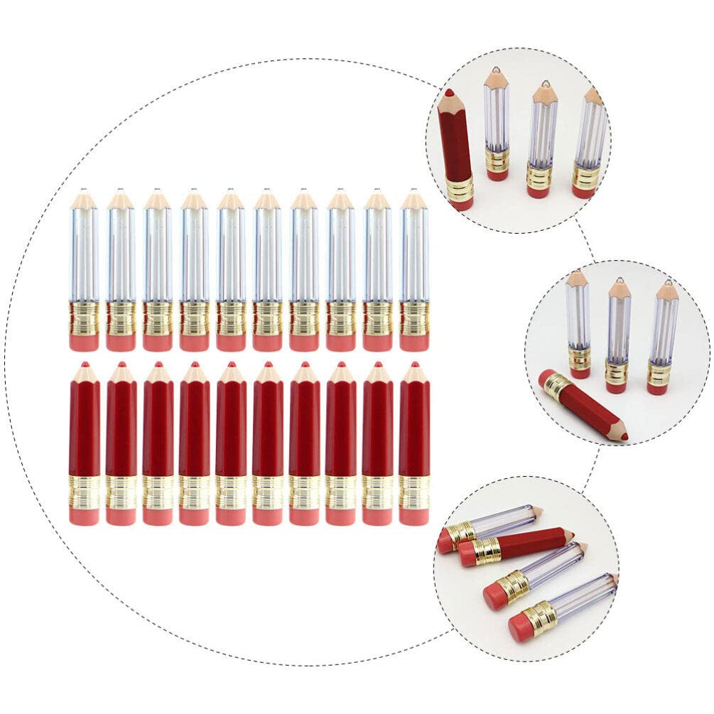 EXCLUZO 20Pcs Empty Refillable Lip Gloss Tubes - Pencil Shaped Mini Lip Gloss Containers for DIY Cosmetics, Lipstick Samples (Perfect for Women & Girls) - Ideal for Makeup Artists, Beauty Salons, and Personal Lip Care Routines