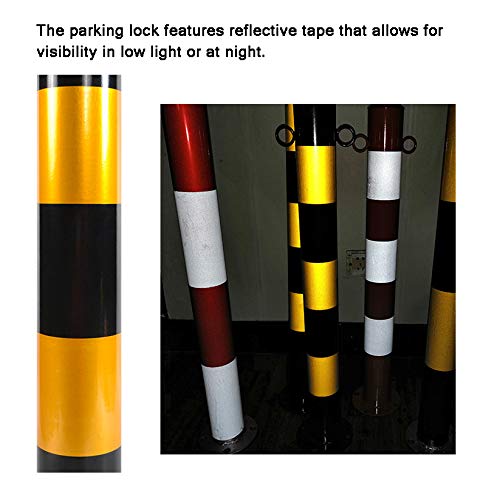 750mm Parking Lot Barriers & Traffic Cones - 2 Pack Driveway Security Posts with Reflective Road Markers (750x76mm) for Enhanced Safety in Parking Lots, Construction Zones & Private Driveways