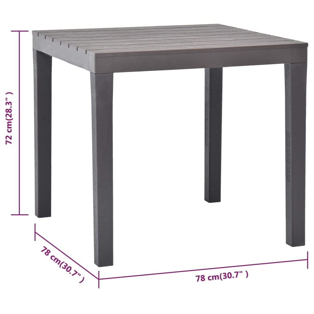 vidaXL 3-Piece Patio Furniture Set - Brown Plastic Outdoor Dining Table with 2 Benches for Garden, Deck, Backyard & Poolside - Weather-Resistant & No Assembly Required - Perfect for Outdoor Entertaining & Relaxation