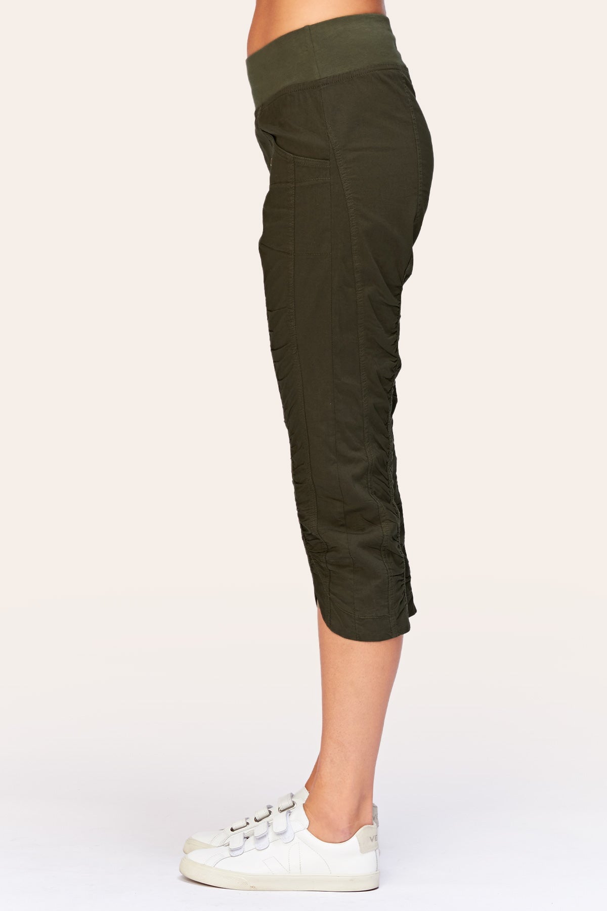 Iris Crop Olive Green Women's T-Shirt - Soft Cotton Casual Tee for Everyday Wear, Workout & Outfits