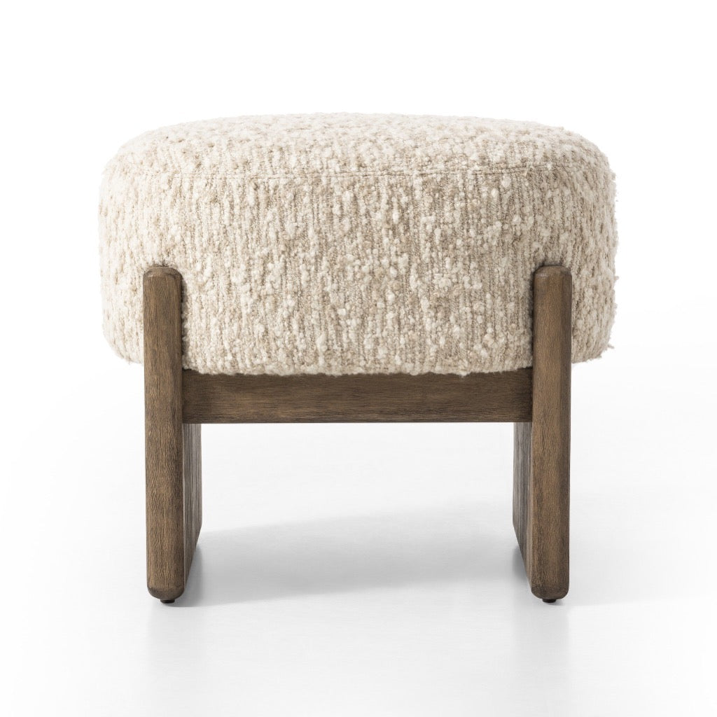 Kirby Accent Stool - Solema Cream Upholstered Modern Side Chair for Living Room, Bedroom & Entryway - Perfect for Small Spaces & Home Decor