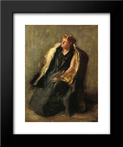 Thomas Eakins Framed Art Print - Portrait of Mrs. Hubbard (Sketch) 20x24 - Classic Wall Decor for Living Room, Office & Gallery Display