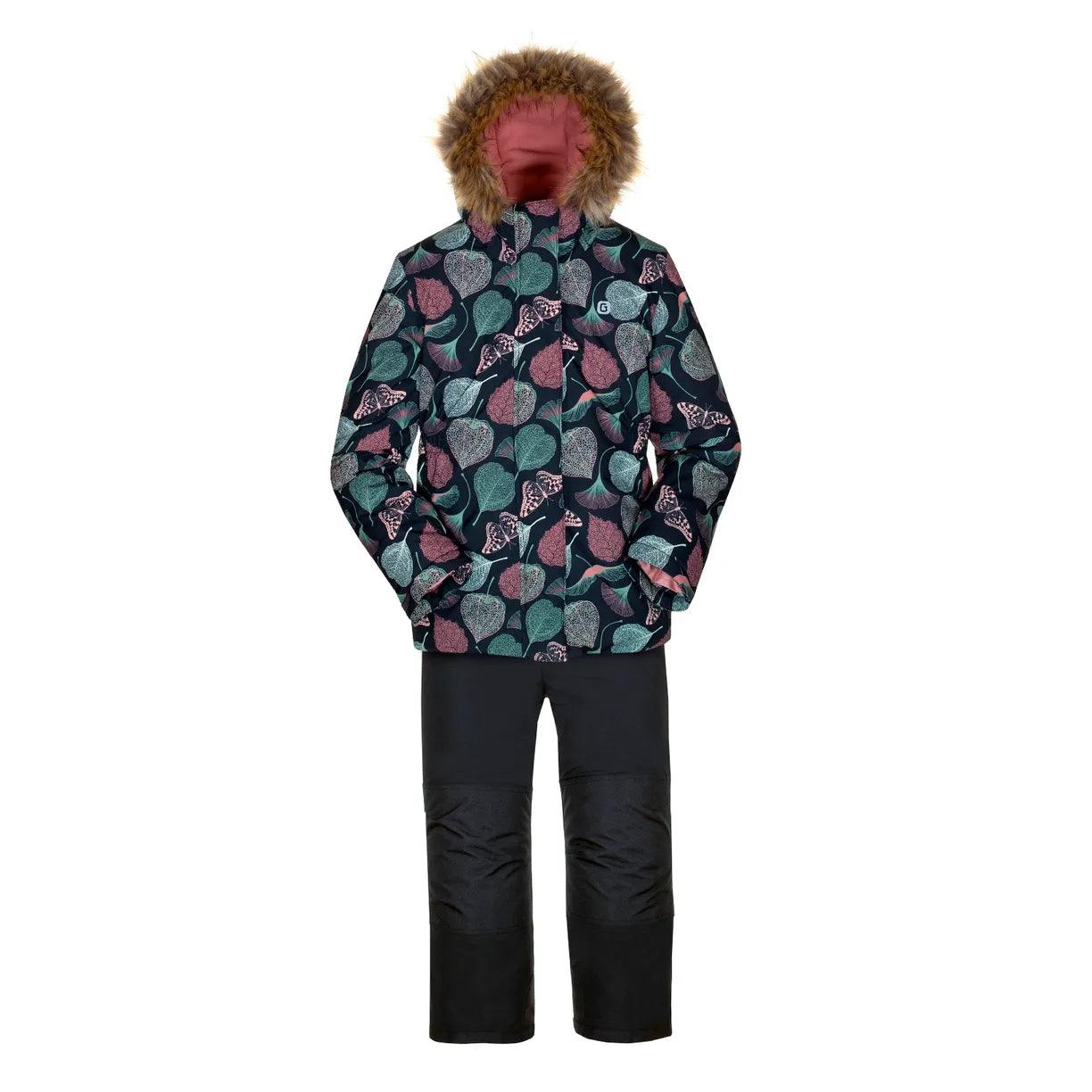 Gusti Girls Snowsuit Blossoms - Waterproof Winter Snowsuit for Toddler to Teen (3T to 13/14Y) - Perfect for Skiing, Sledding & Outdoor Winter Activities