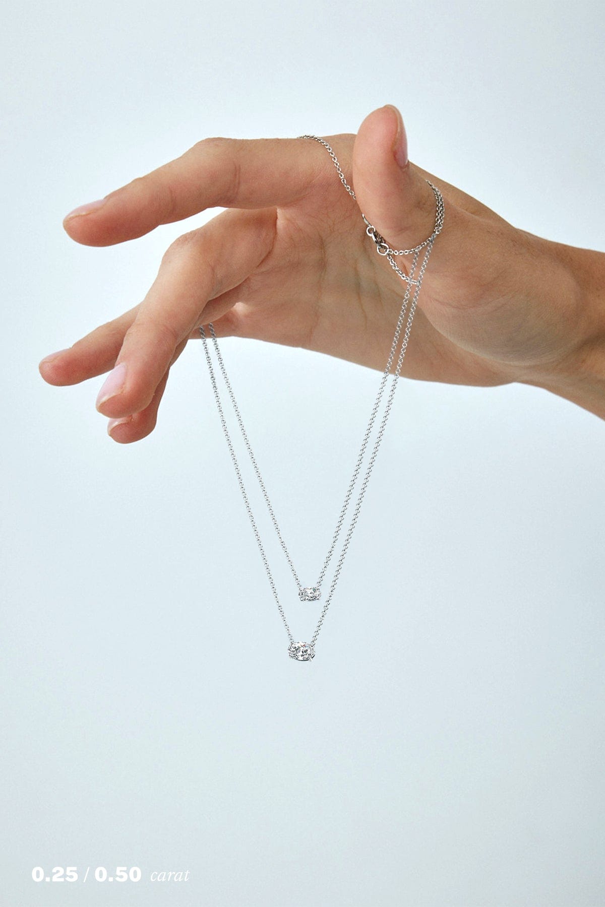 1/4 Carat Oval Floating Diamond Necklace | Dainty Solitaire Pendant | 14K Gold/White Gold Necklace for Women | Perfect for Weddings, Anniversaries & Everyday Elegance