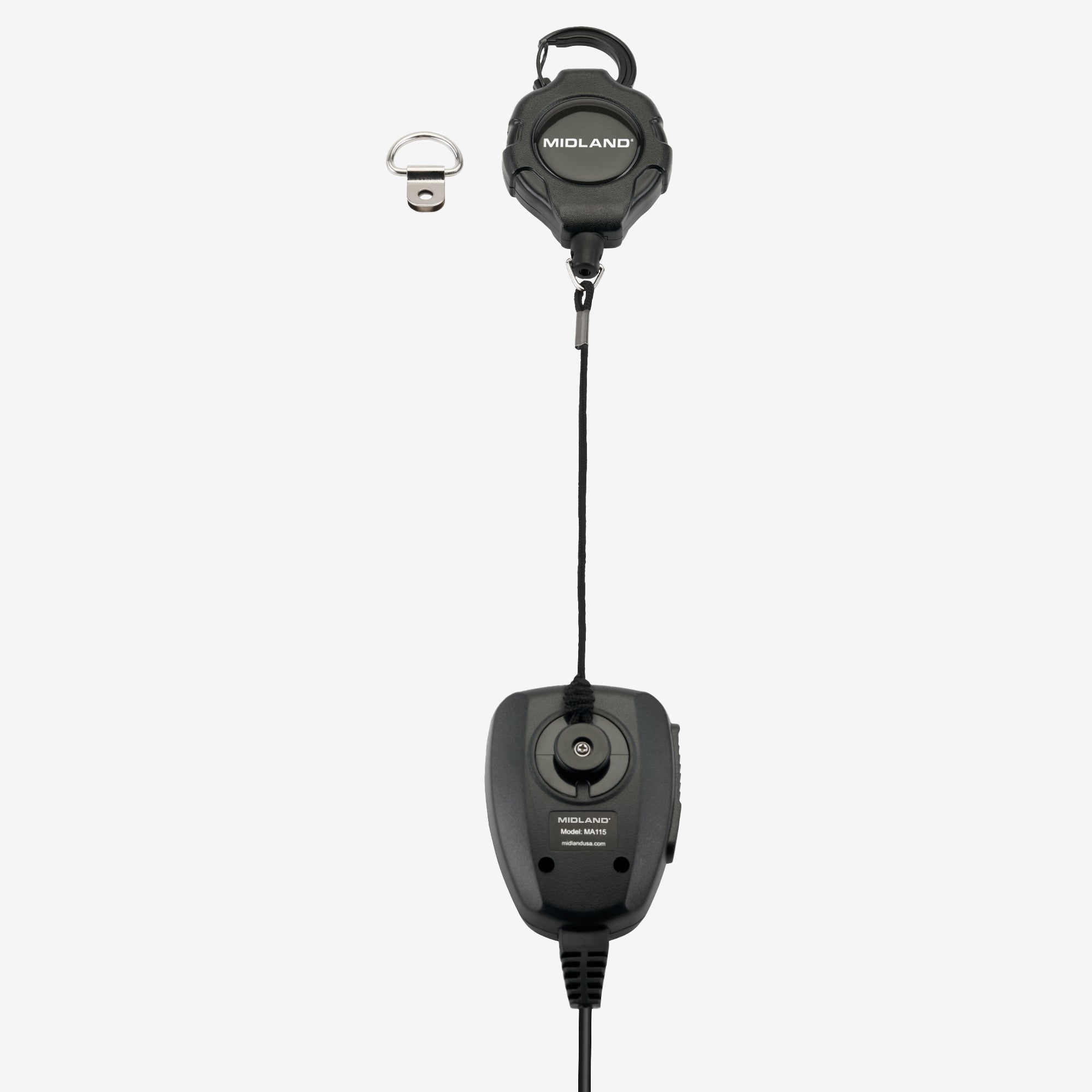 MicroMobile® Retractable Microphone Tether MXMCBK - Secure Hands-Free Mic Holder for Walkie Talkies, Radios & Communication Devices - Perfect for Construction, Security & Outdoor Adventures