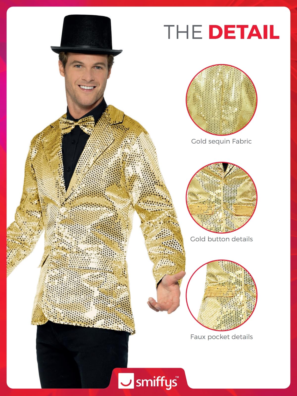 Sparkling Sequin Jacket for Men - Glamorous Party Blazer with Shimmering Details | Perfect for Halloween, Cosplay, New Year's Eve & Nightclub Outfits