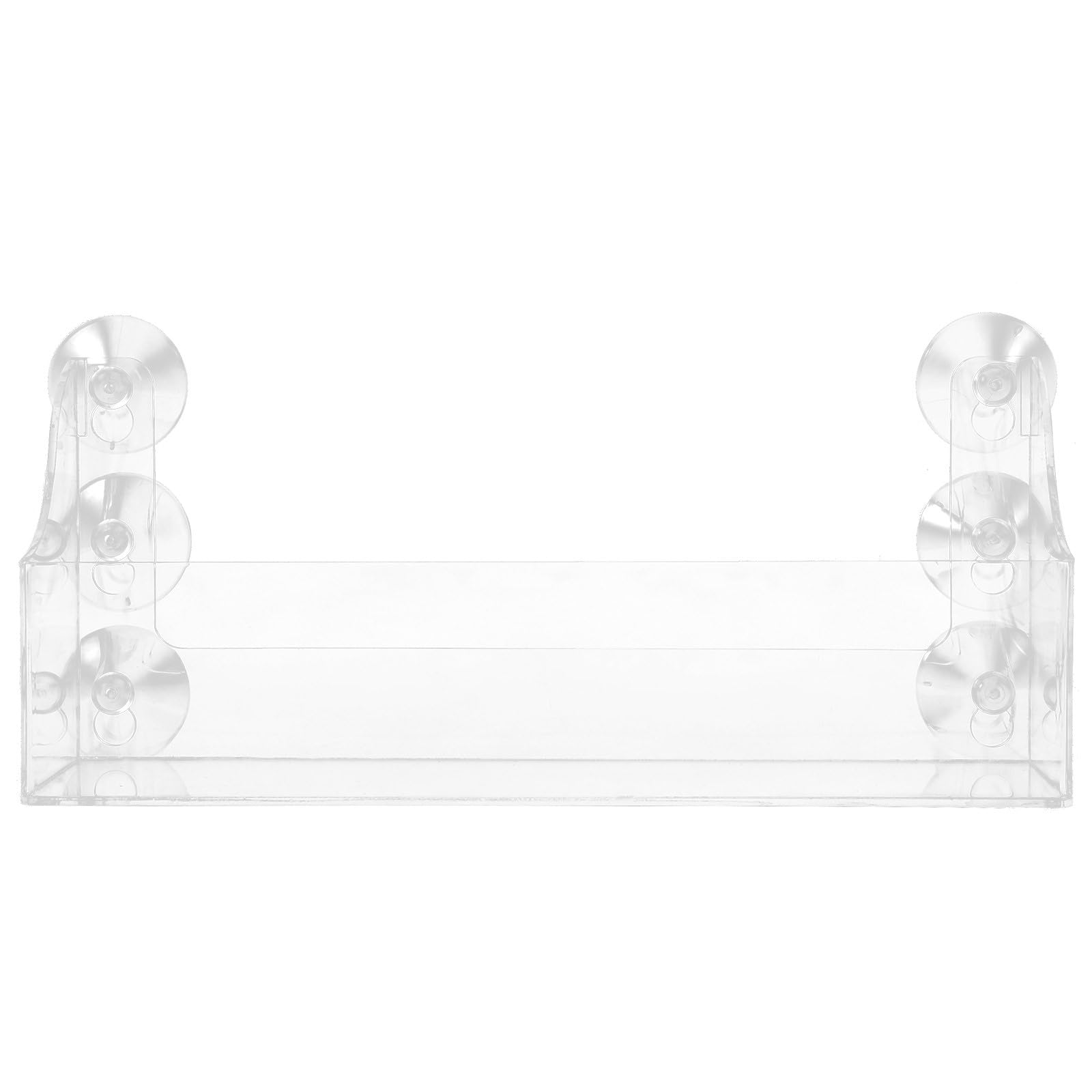 DOITOOL Clear Acrylic Refrigerator Organizer with Strong Suction Cups - 13.1 x 5.7 Inch Space-Saving Shelf for Spices, Oil Jars, Condiments - Perfect for Kitchen, Pantry & Refrigerator Organization