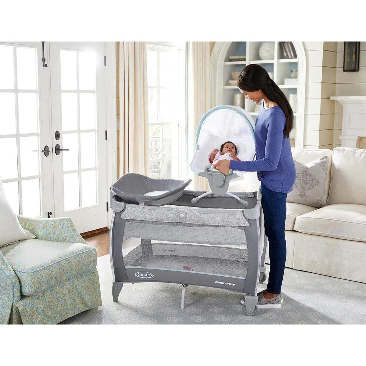 Graco Pack 'n Play® Close2Baby® Playard - Portable Baby Crib with Removable Bassinet & Changing Station | Perfect for Nursery, Travel & On-the-Go Parents (Britton Design)