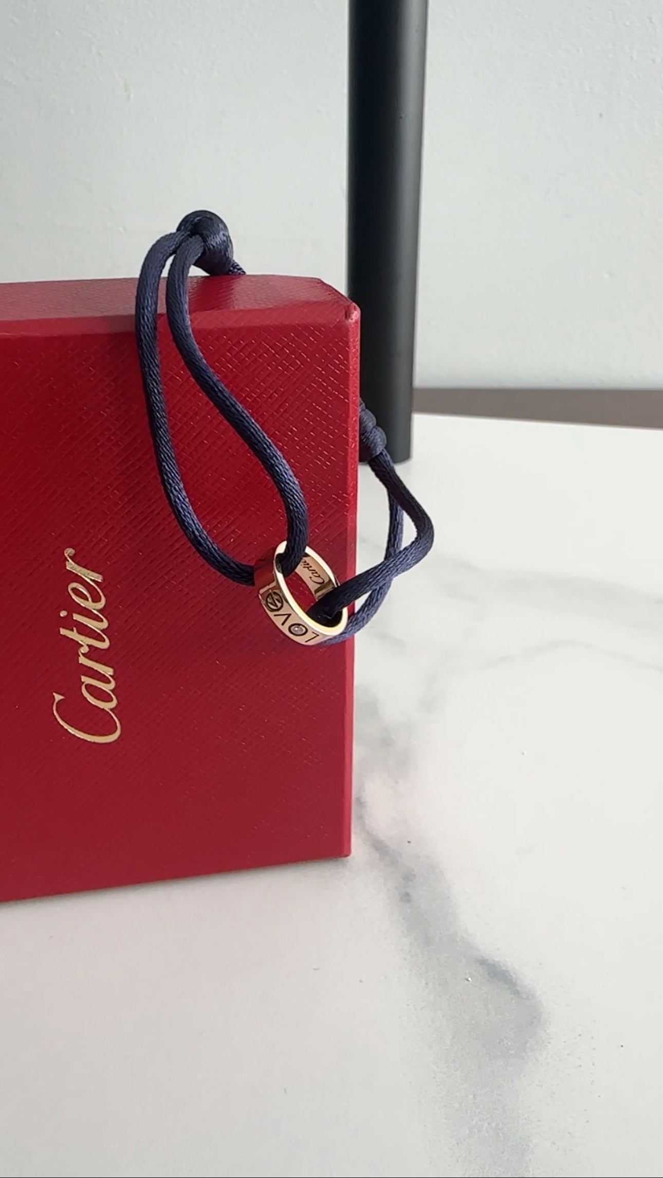 Cartier 18k Rose Gold Love Cord 1 Diamond Bracelet for Women - Luxury Jewelry Gift for Anniversary, Valentine's Day & Special Occasions