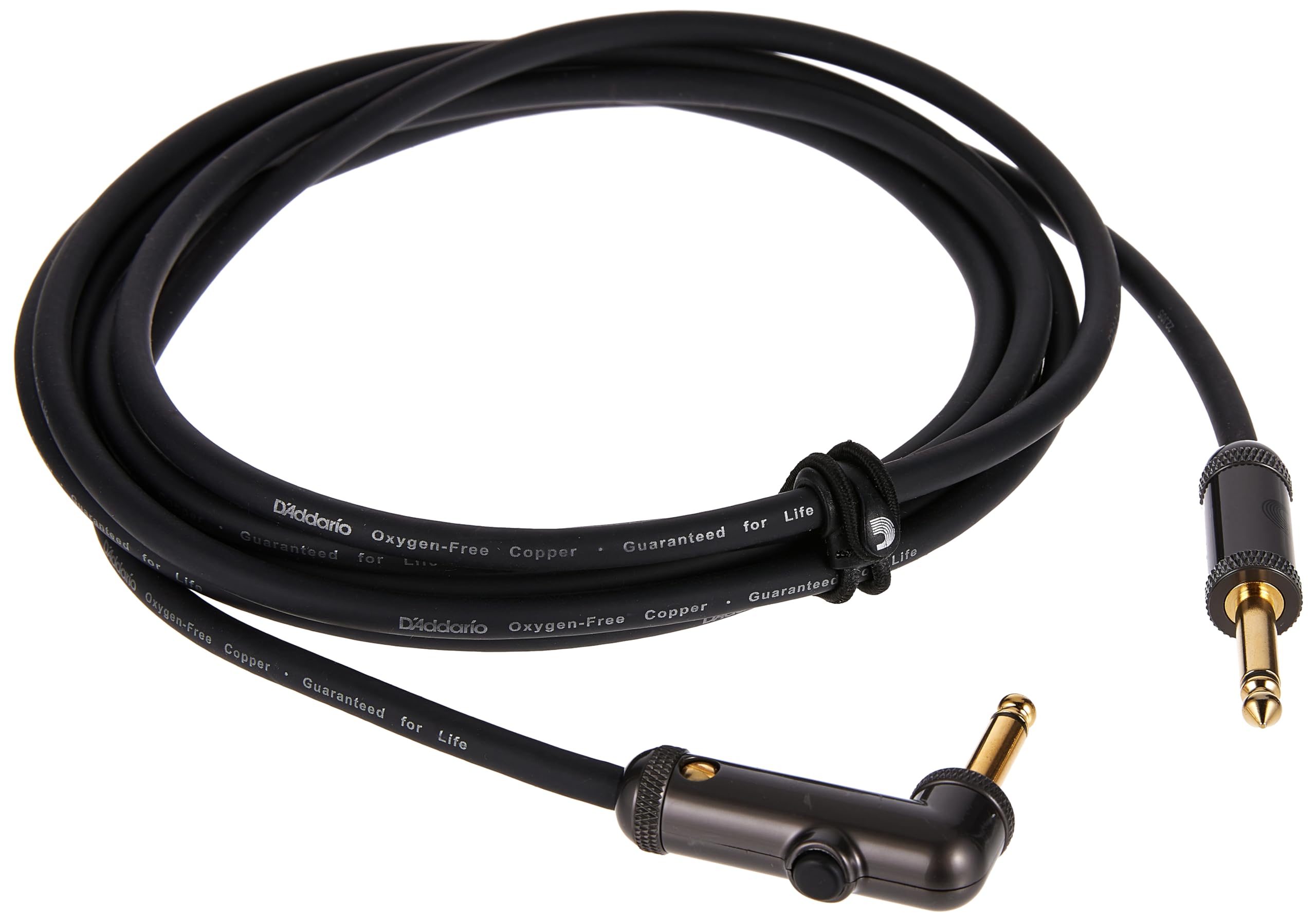 D'Addario Custom Series Circuit Breaker Guitar Cable - 10ft Right Angle 1/4
