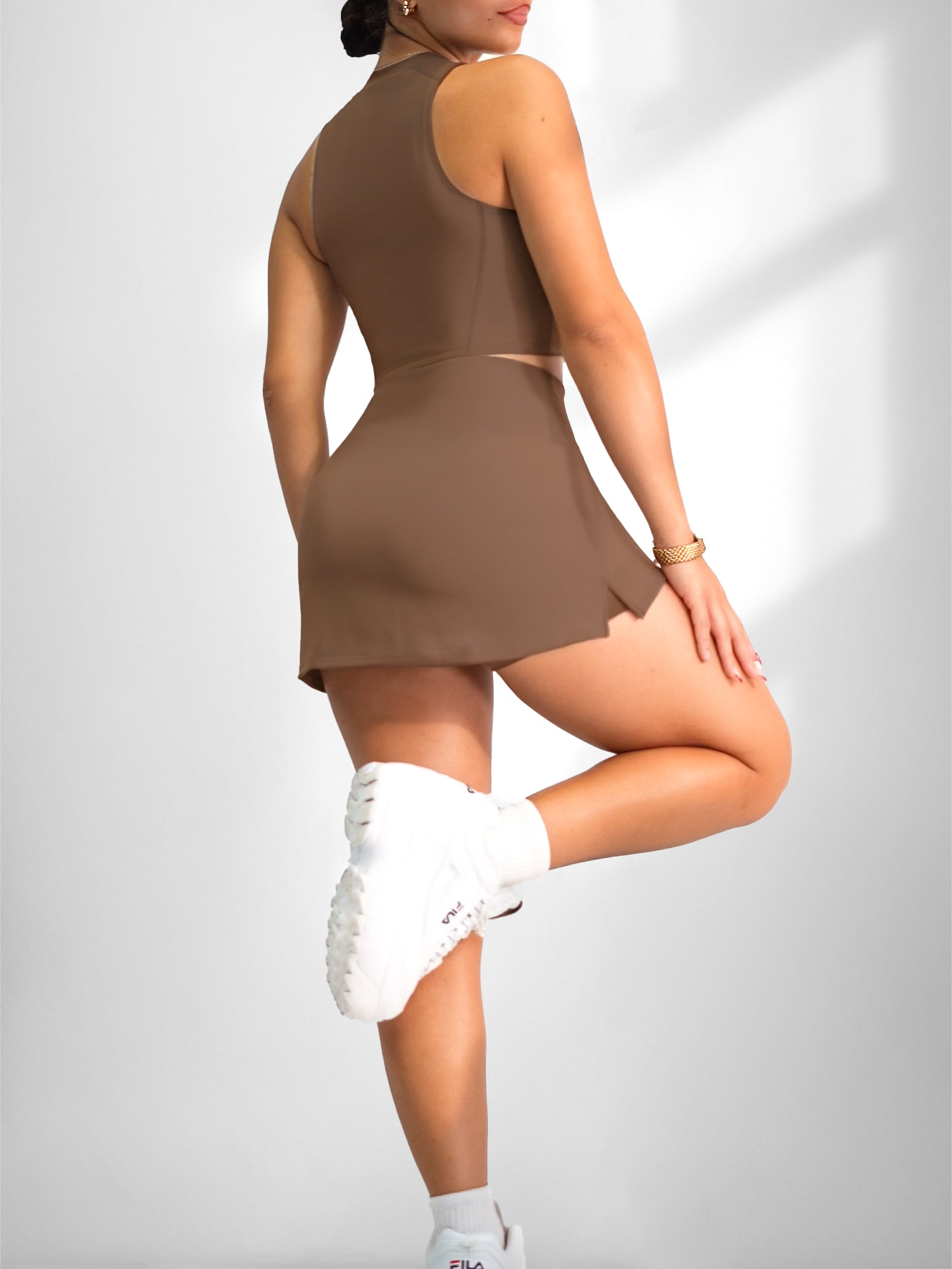 Women's Athletic Tennis Skirt - High Waist Pleated Skirt for Running, Workout & Sports (Espresso Brown) | Perfect for Tennis, Gym, Yoga & Casual Wear