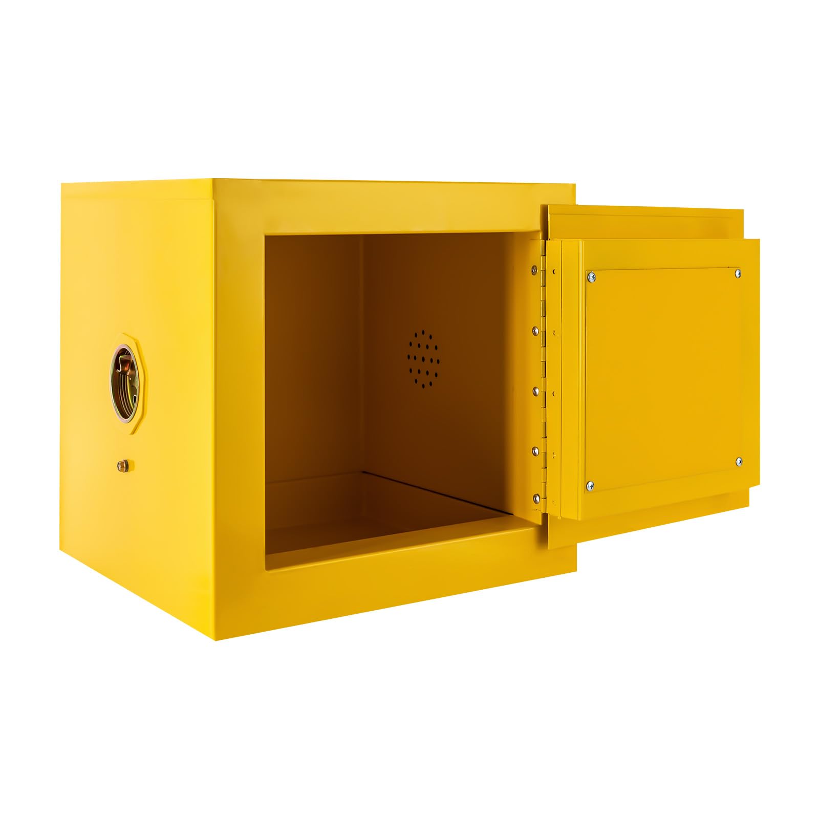 Flammable Liquid Storage Cabinet - 2 Gallon Fireproof Safety Cabinet for Hazardous Chemicals, Leak-Proof Manual Door Design, Cold Rolled Steel Construction, OSHA Compliant Yellow Safety Cabinet for Garage, Workshop & Industrial Use