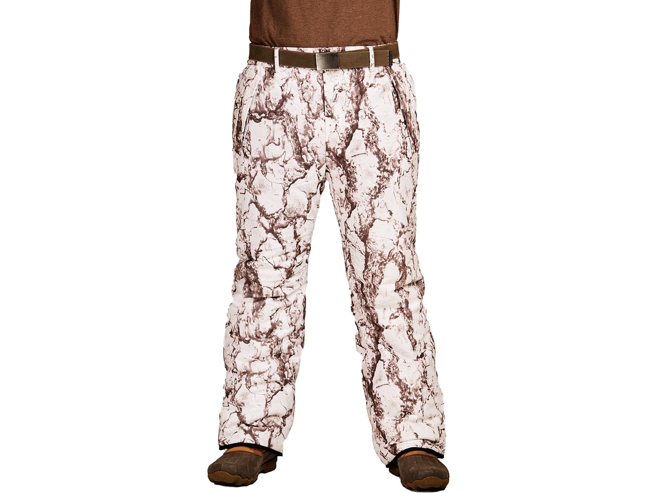 Natural Gear Snow Camo Insulated Hunting Pants for Men - Waterproof Winter Camouflage Trousers for Cold Weather Hunting & Outdoor Activities