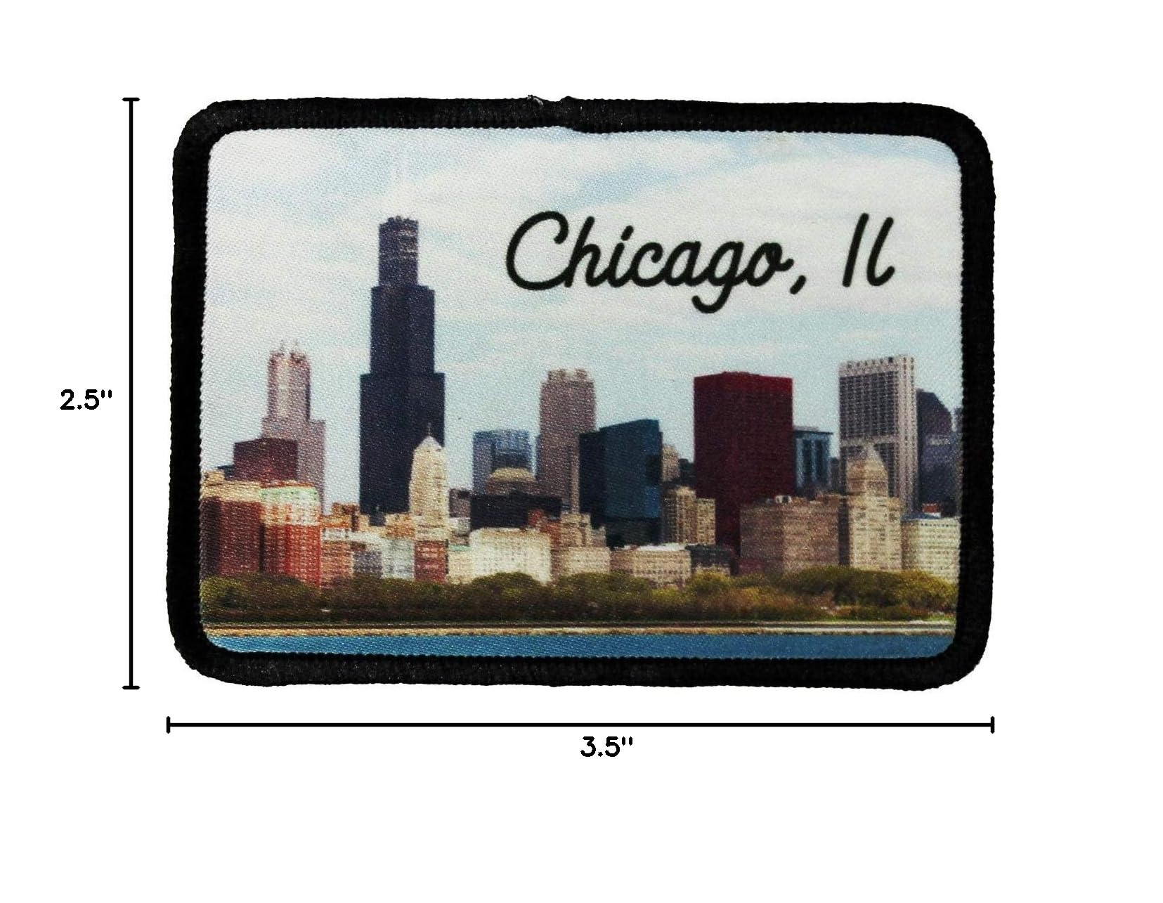 Chicago Illinois City Patch - Iron On Applique for Travel & Vacation Souvenirs - Perfect for Jackets, Bags & Hats