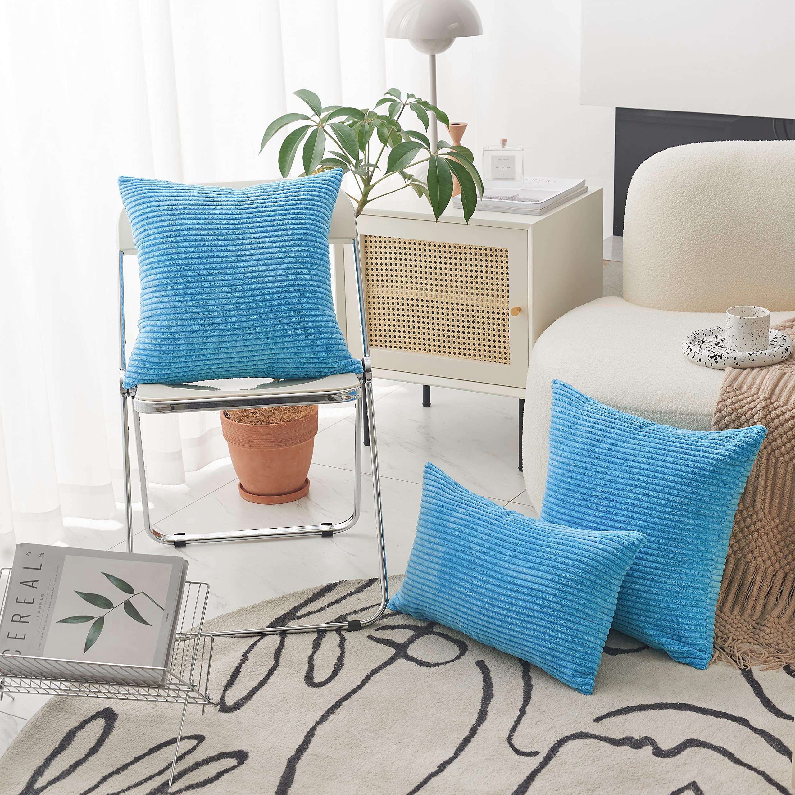 Premium 12x20 Inch Teal Rectangle Lumbar Pillow Cover - Soft Decorative Cushion Case for Sofa, Couch, Bench & Outdoor Furniture - Perfect for Living Room, Bedroom, Patio & Garden Decor