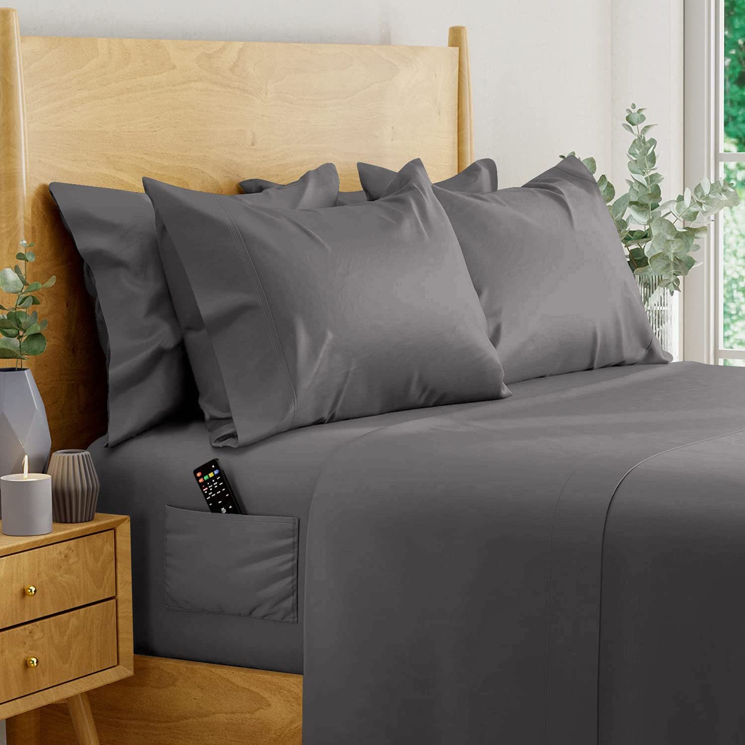 Luxury 800 Thread Count 100% Egyptian Cotton 4-Piece Sheet Set - Deep Pocket Fitted Sheet (8