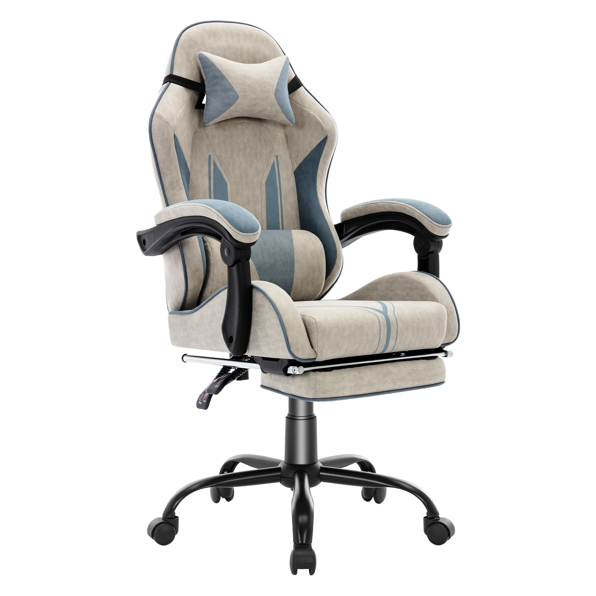 Ergonomic Gaming Chair for Kids & Teens - Adjustable Computer Chair with Footrest & Lumbar Support - Cute Racing Style Reclining PC Game Chair for Girls & Boys - Perfect for Gaming, Studying & Home Office (Gray)