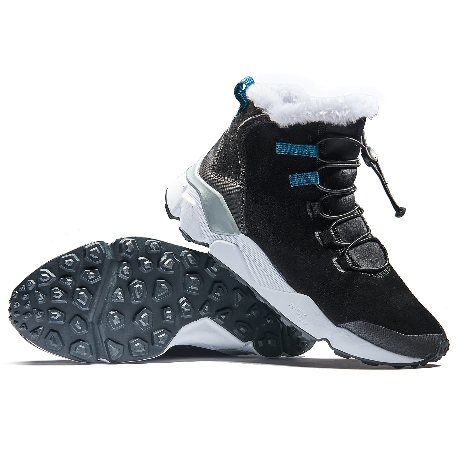 RAX Men's Winter Snow Boots - Waterproof Hiking & Outdoor Shoes with Fully Fur Lined High Top for Cold Weather - Perfect for Snow Trekking, Camping, and Winter Adventures