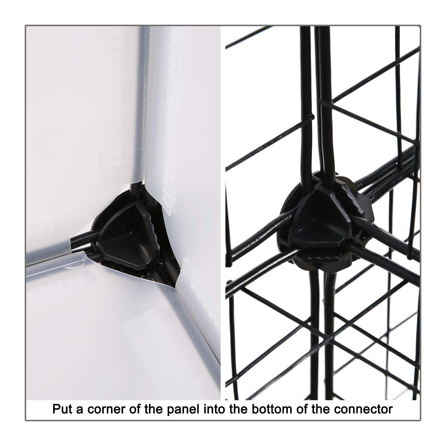 24-Piece Black Wire Cube Plastic Connectors for Modular Storage - DIY Closet Organizer, Metal Grid Shelving Unit | Perfect for Home Organization, Garage Shelving & Kids Toy Storage