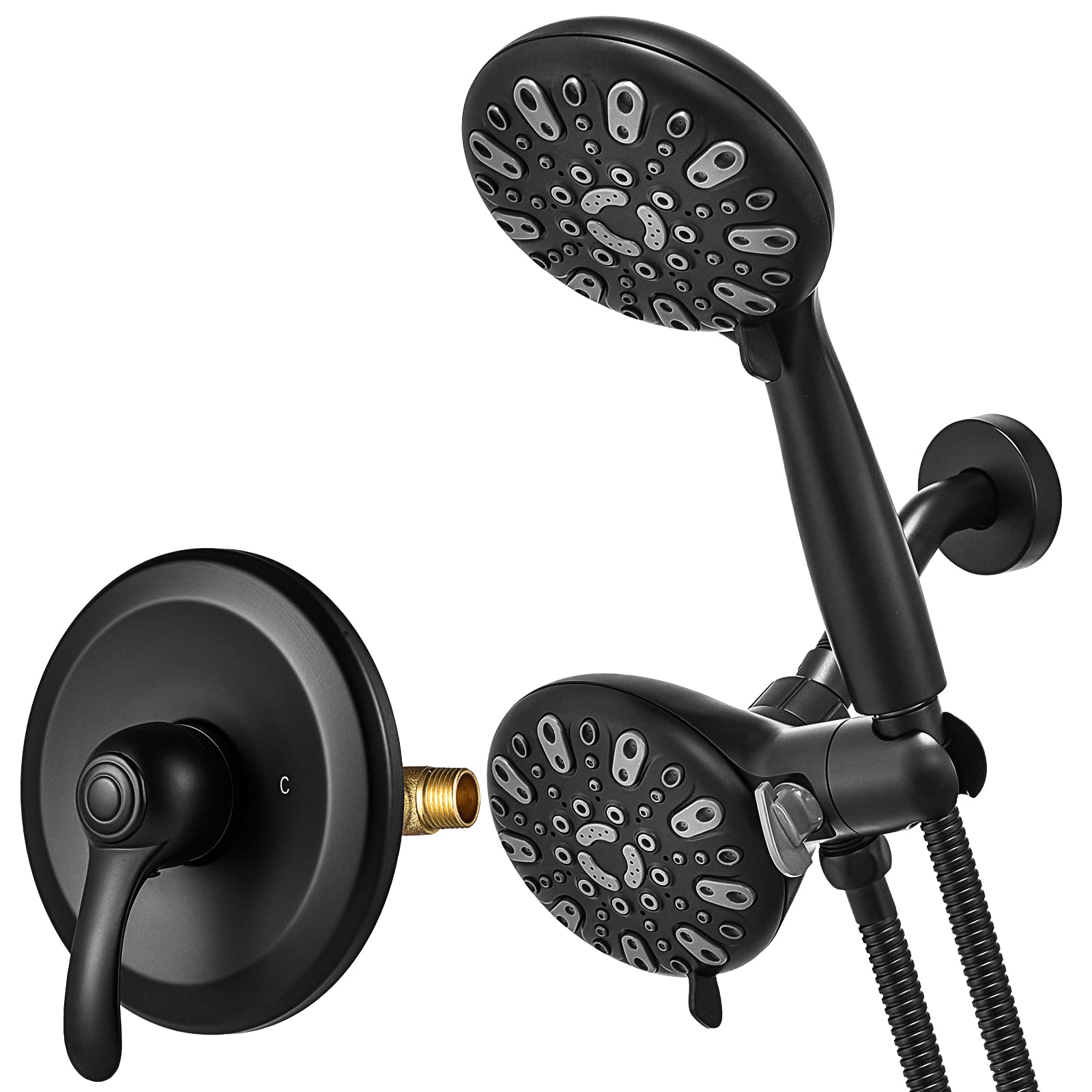 **Couradric 35-Spray Dual Shower System with Handheld Shower Head, Rough-In Valve & Trim Kit – Matte Black – Perfect for Bathroom Renovation & Spa-Like Experience**