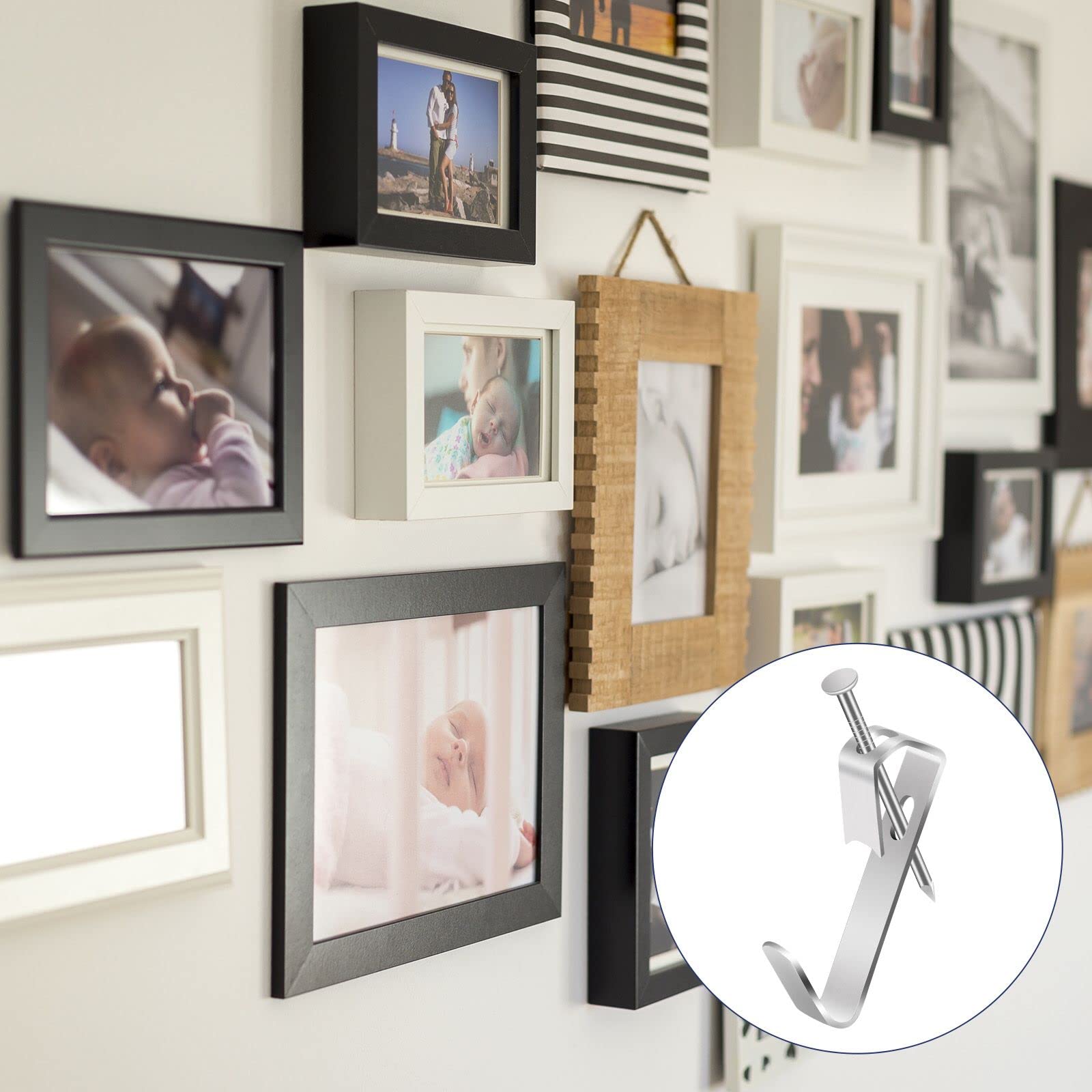 90 PCS Picture Hanging Kit with Wall Hooks and Nails - Heavy Duty Hanging Hardware for Photos, Mirrors, Frames & Wall Decor - Perfect for Home, Office & Gallery Display