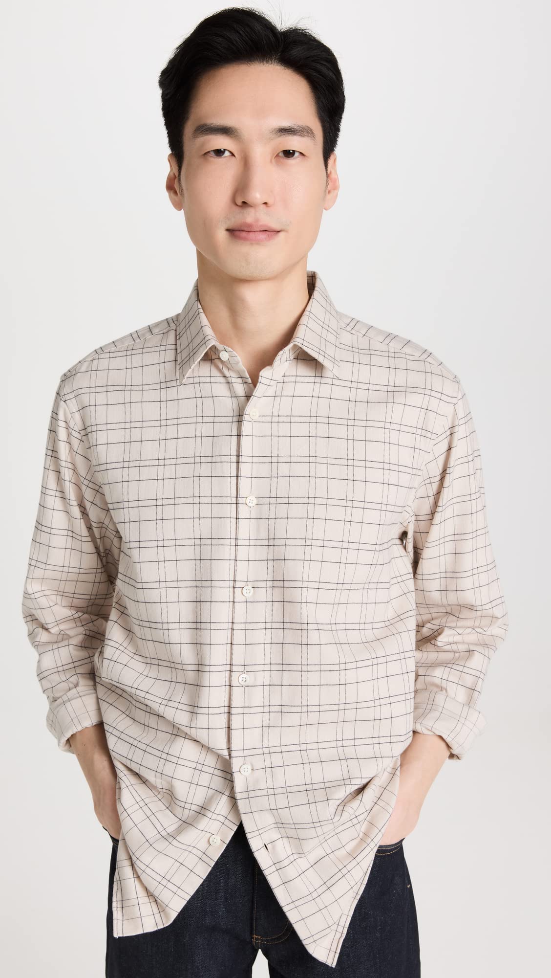Theory Men's Irving Grid Shirt - Slim Fit Casual Button Down Shirt for Business & Weekend Wear | Premium Cotton Dress Shirt for Office, Date Night & Special Occasions