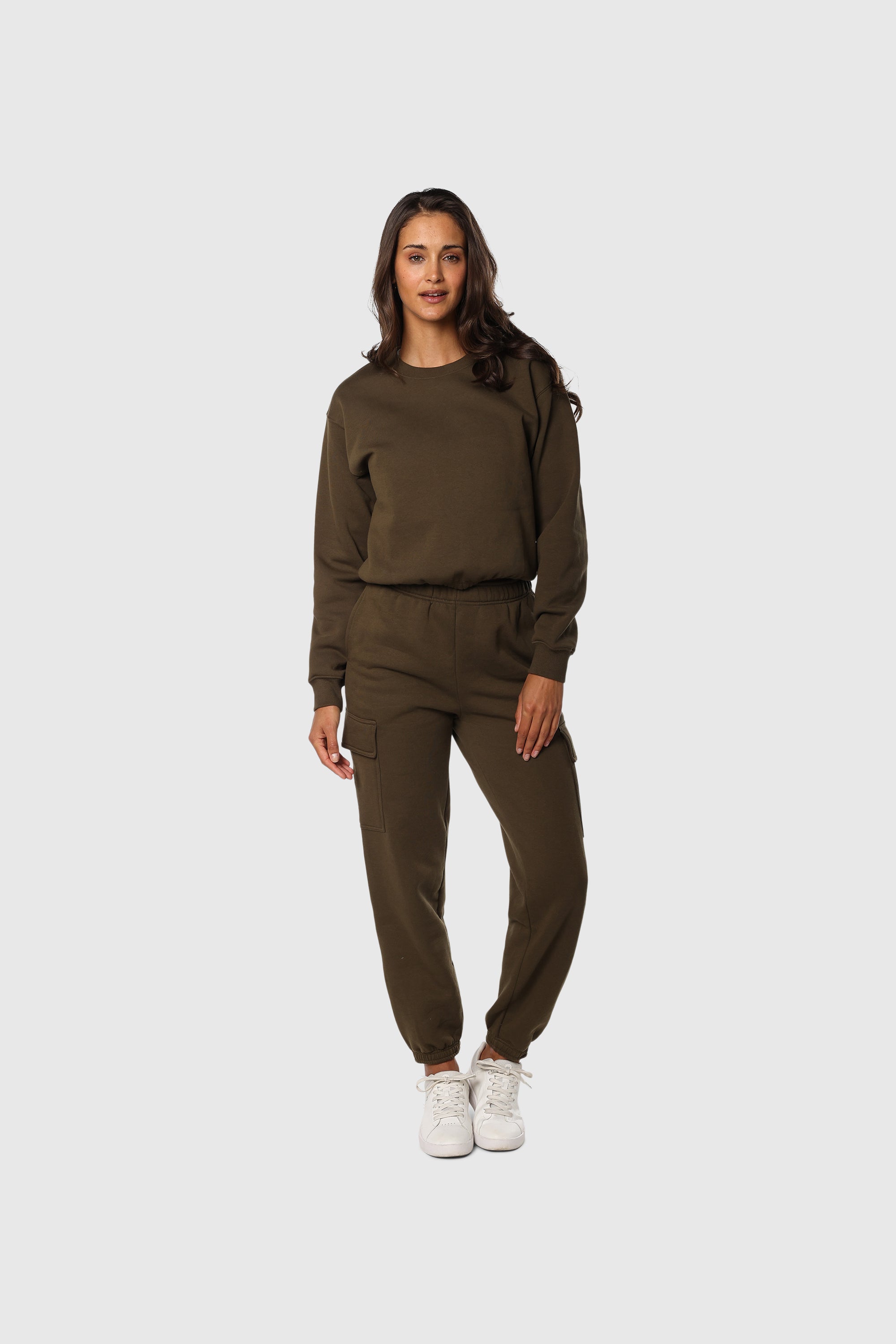 Olive Cinch Fleece Set - Women's Cozy Lounge Wear & Sleepwear for Winter, Perfect for Home Relaxation & Casual Outings