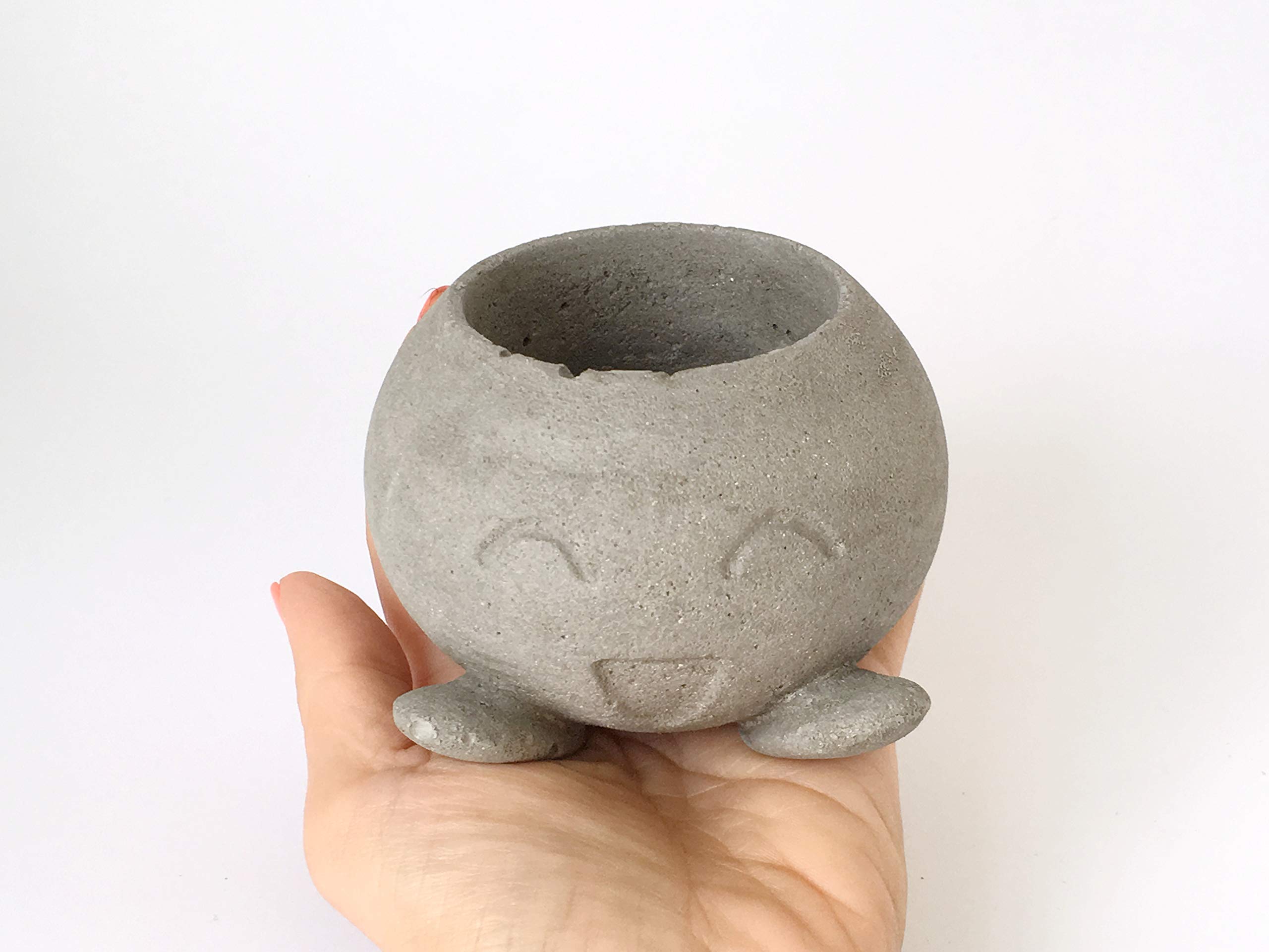 Oddish Planter Sculpture - Concrete Candle Holder, Pen Holder & Toy for Home Decor, Office Desk & Garden - Pokemon Inspired Planter for Succulents & Small Plants