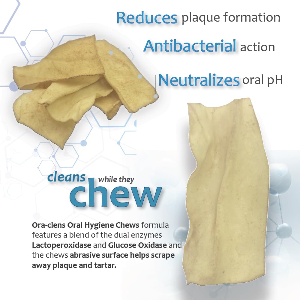 Enzymatic Dental Chews for Medium Dogs - Daily Oral Care Treats to Clean Teeth, Freshen Breath & Reduce Plaque, Tartar & Bacteria - No Brushing Needed (30 Count) - Perfect for At-Home Dog Dental Care Between Vet Visits