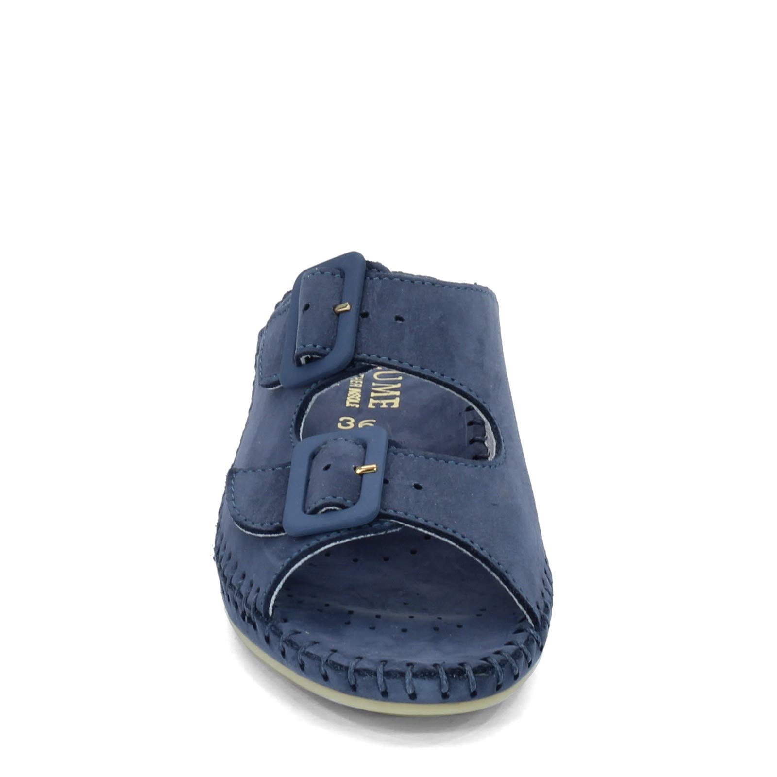 La Plume Women's Jen Sandal - Denim Nubuck Leather Comfortable Casual Shoes Size 40 M (US 9) for Summer Outings, Beach Walks and Everyday Wear