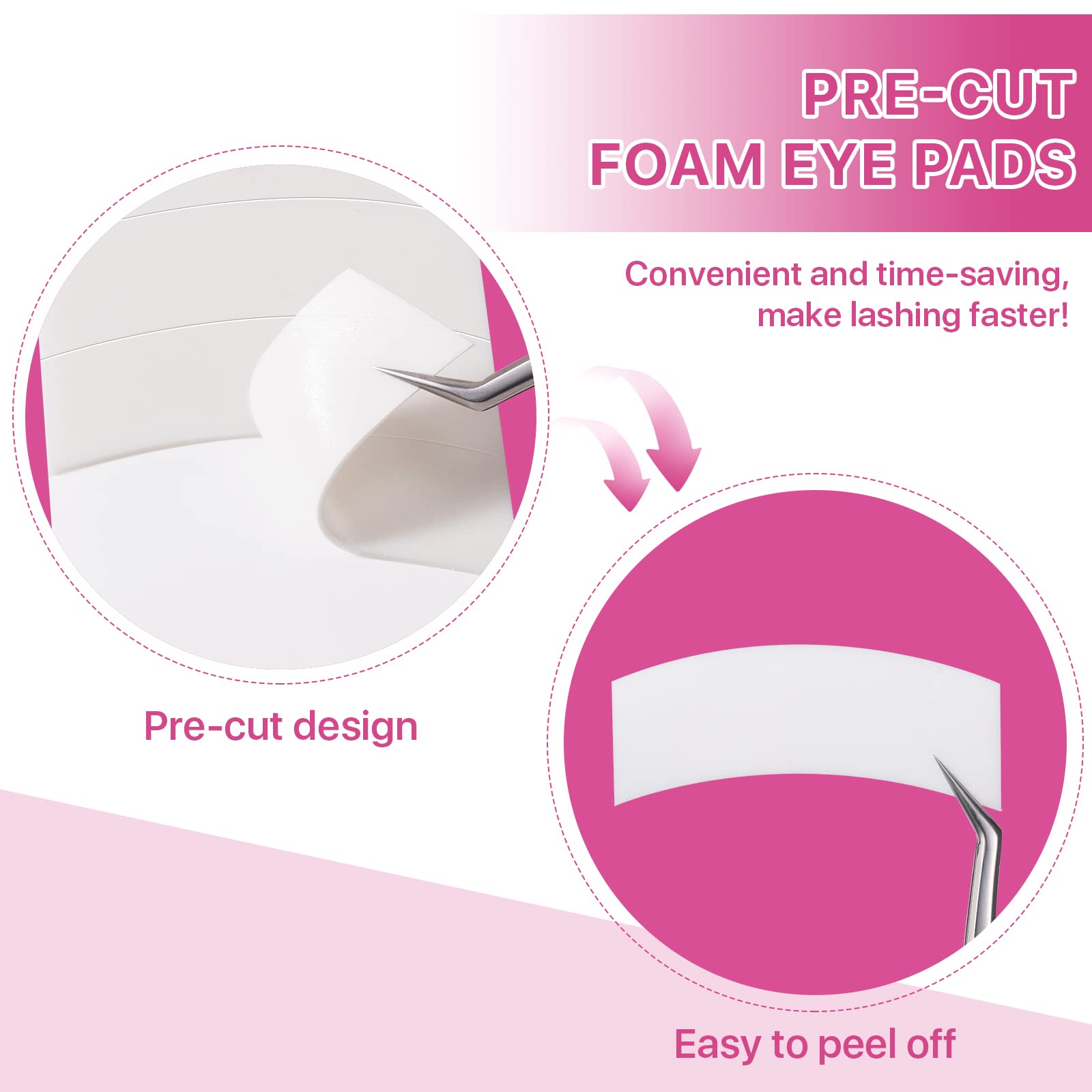 110 PCS Pre-cut Foam Eye Pads for Eyelash Extensions - Hypoallergenic, Lint Free Under Eye Pads for Professional Lash Artists - Perfect for Salon, Spa & Home Use