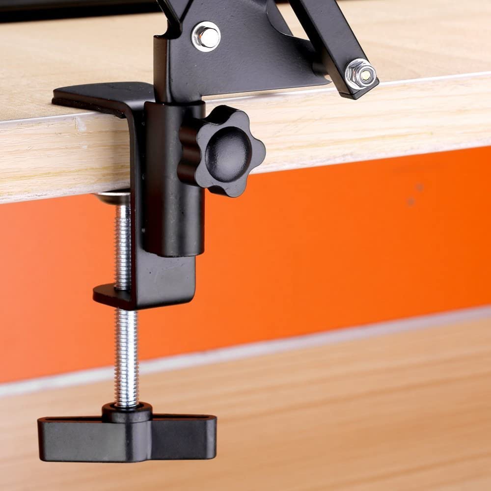 NAVOR Adjustable Microphone Stand Boom Arm with Suspension Scissor Mount - Professional Mic Stand Kit for Podcasting, Voice Over, Studio Recording & Live Streaming (Perfect for Home Studios, Radio Broadcasting & Music Production)