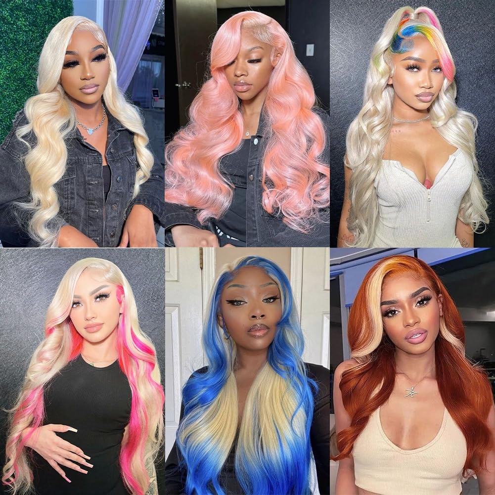 30 Inch 613 Blonde Lace Front Wig Human Hair - 13x4 Transparent Lace, 180% Body Wave, Pre-Plucked with Baby Hair - Natural Looking Lace Front Wigs for Women | Perfect for Daily Wear, Cosplay & Special Occasions