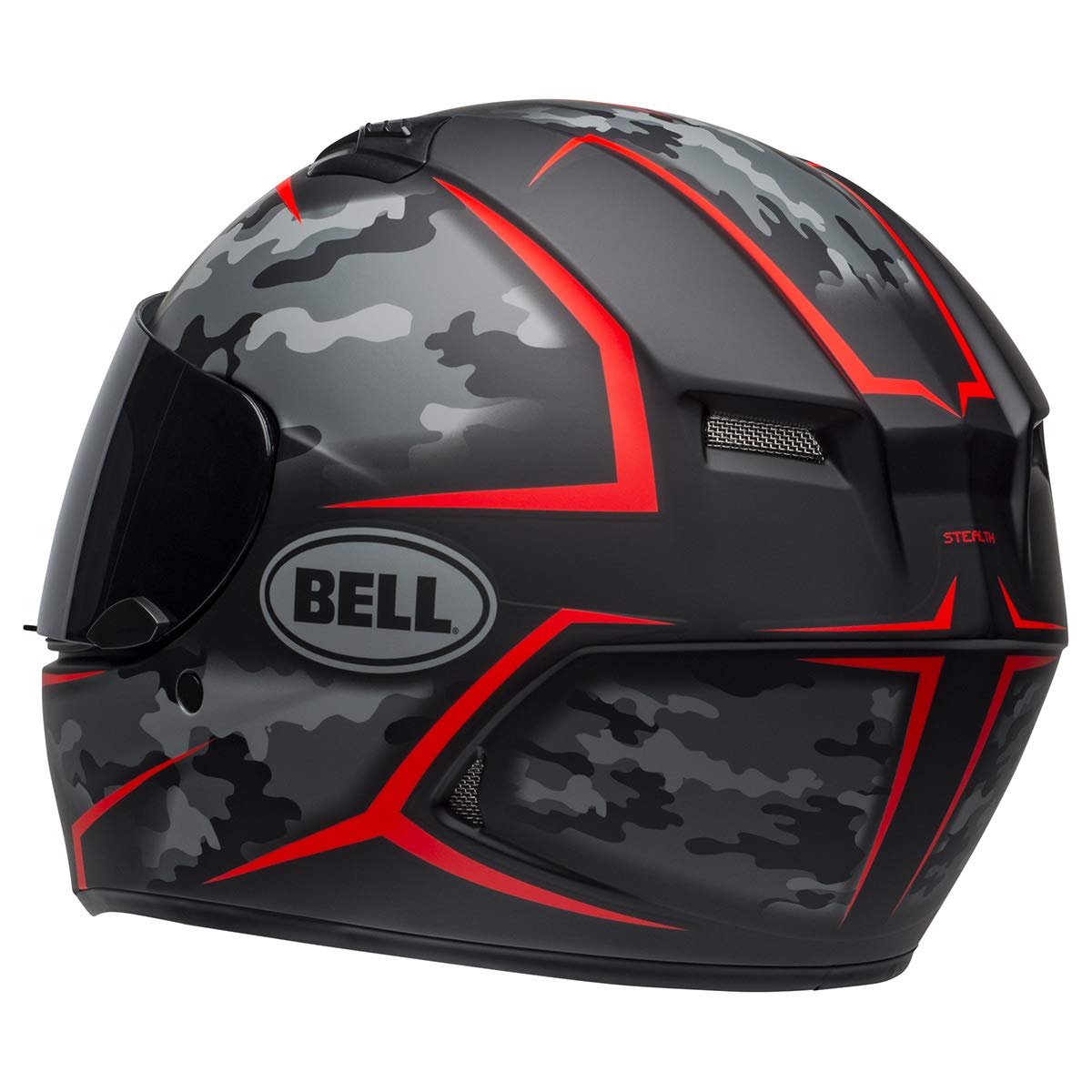 BELL Qualifier Full-Face Motorcycle Helmet DOT Certified - Stealth Camo Matte Black/Red - Small Size for Men & Women - Perfect for Street Biking, Racing & Commuting