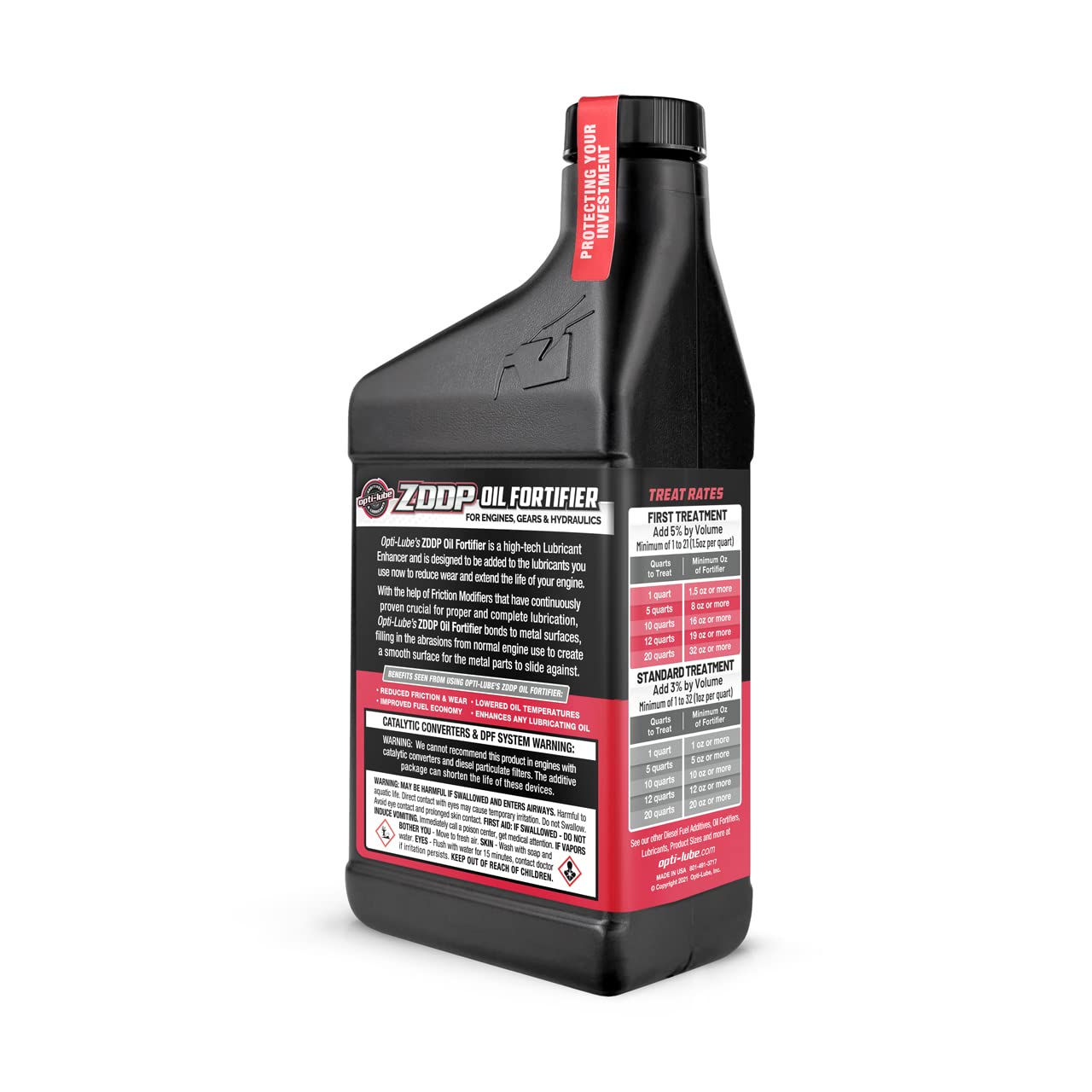 Opti-LUBE ZDDP Oil Fortifier Additive - 16 oz Bottle for Engine Protection, Treats Up to 16 Quarts - High Performance Zinc & Phosphorus Formula for Classic Cars, Muscle Cars & High Mileage Engines