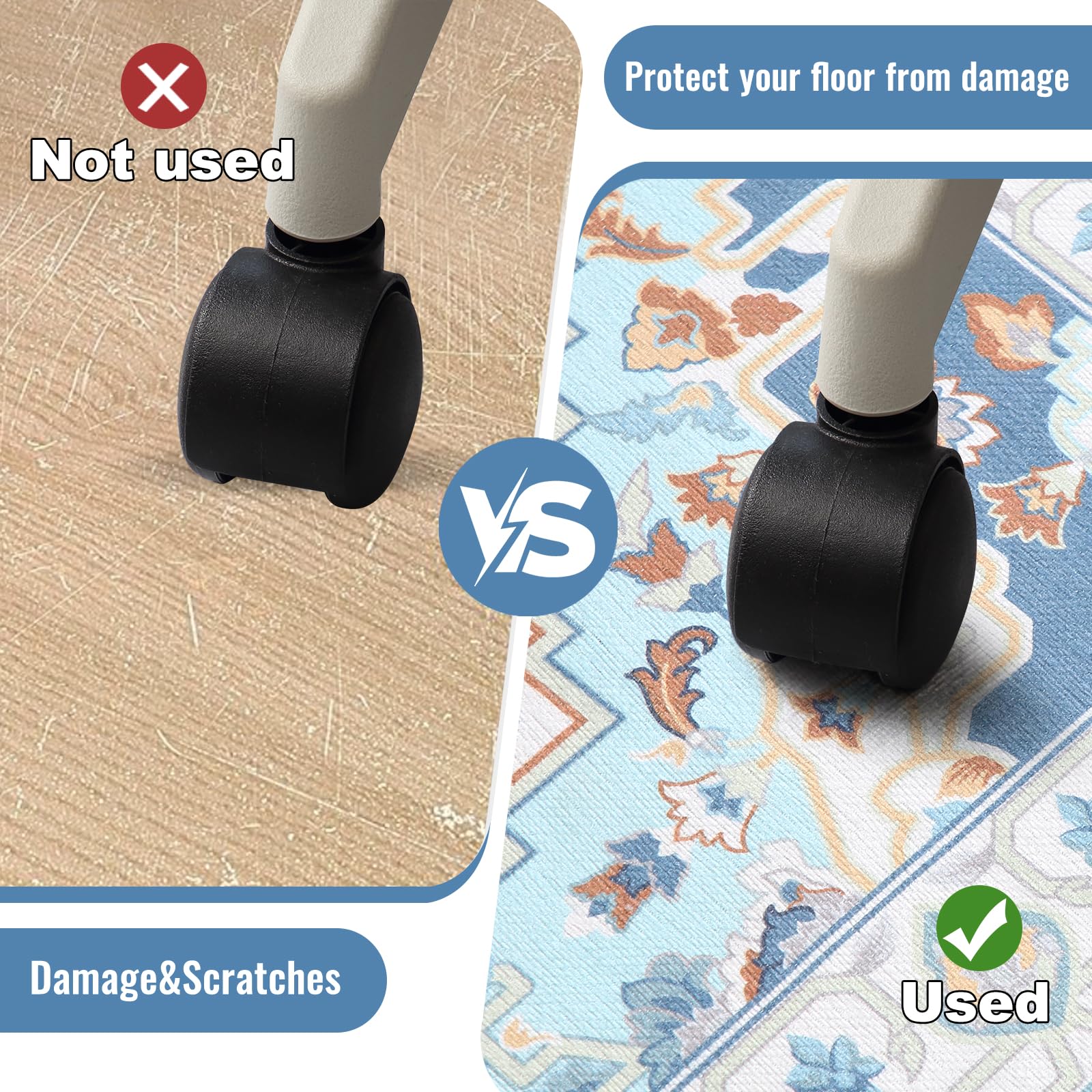 36'' x 48'' Non-Slip Office Chair Mat for Hardwood Floors - Modern Desk Chair Protector with Easy Glide & Cleaning | Perfect for Home Office, Workstation & Computer Desk