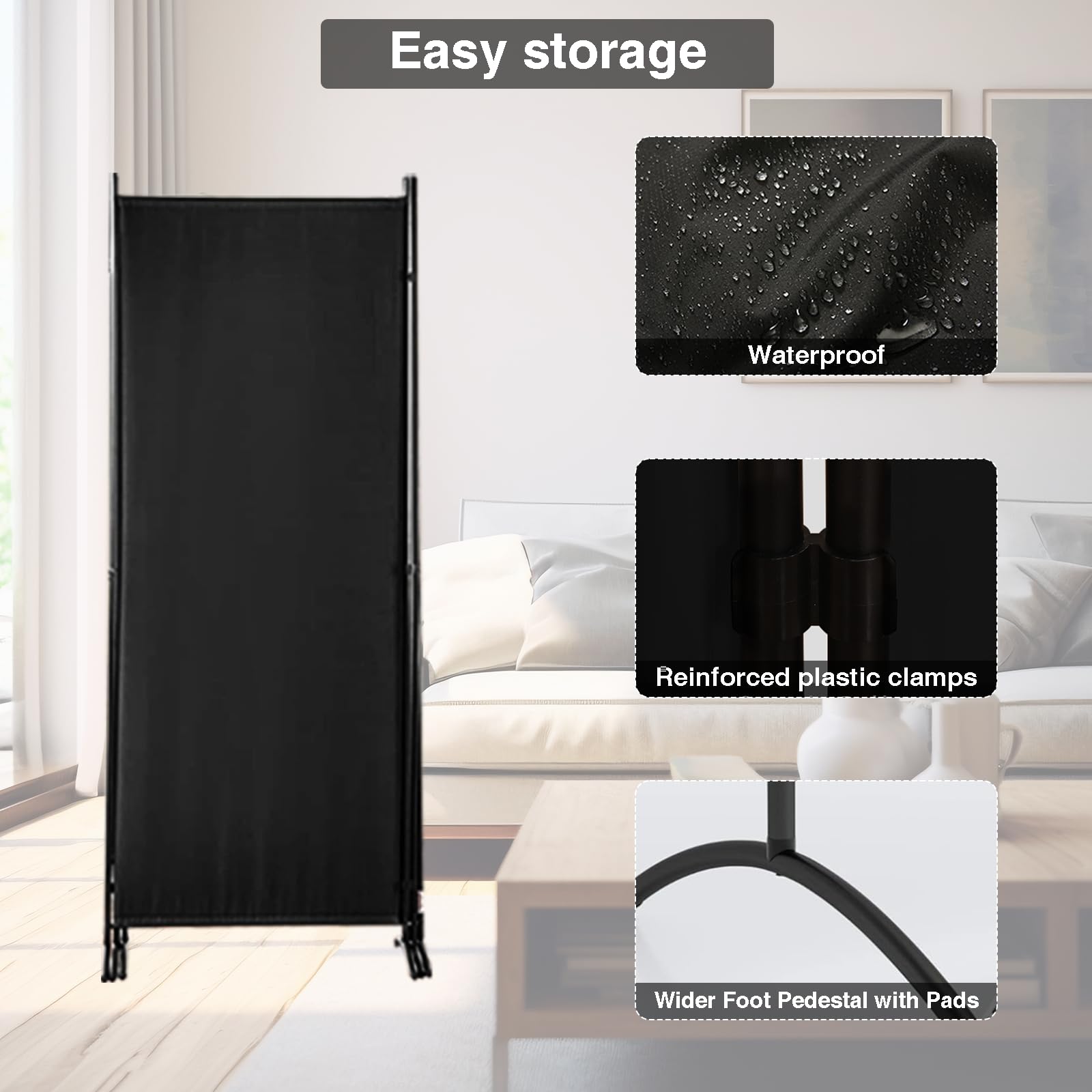 4 Panel Folding Room Divider Screen - 84