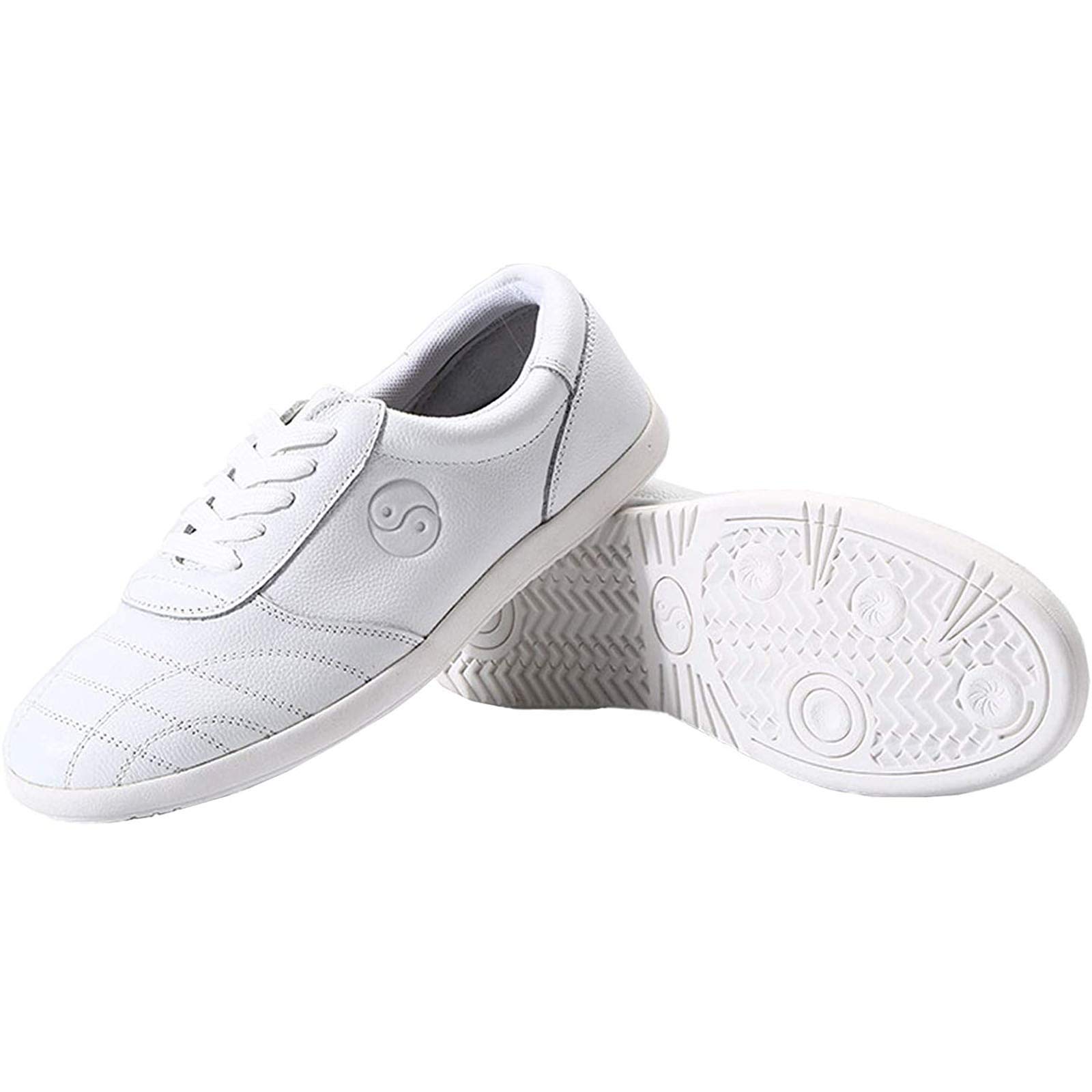 GHJUH Tai Chi Shoes for Men & Women - Non-Slip Rubber Oxford Sole Kung Fu Shoes | Breathable Martial Arts Shoes for Taekwondo, Qi Gong & Shaolin Training | White (EU 39) - Perfect for Tai Chi Practice, Martial Arts Classes & Traditional Chinese Exercises