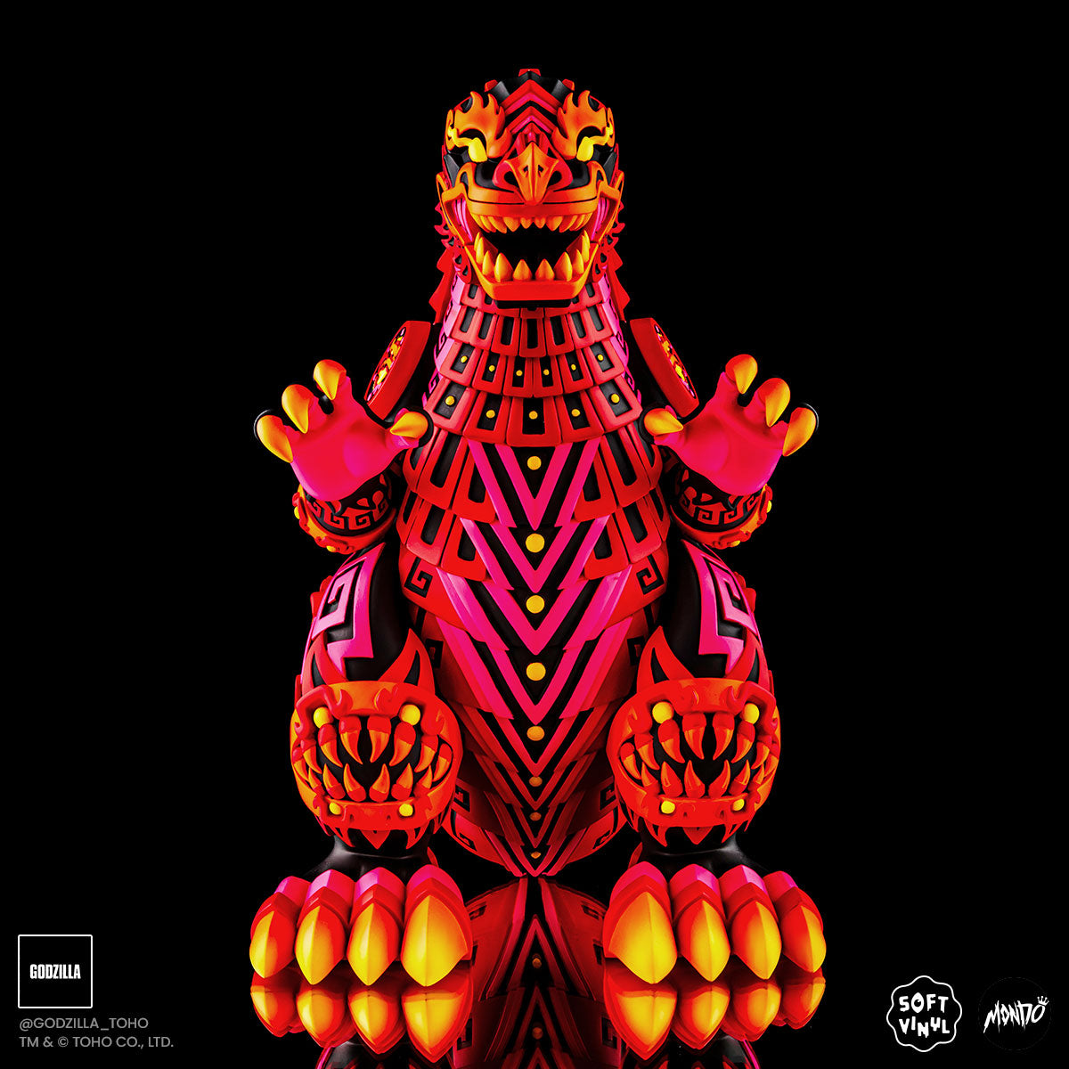 Godzilla Vinyl Designer Figure by Urban Aztec - Burning Variant Timed Edition - Collectible Toy for Anime Fans, Home Decor & Gift for Movie Lovers